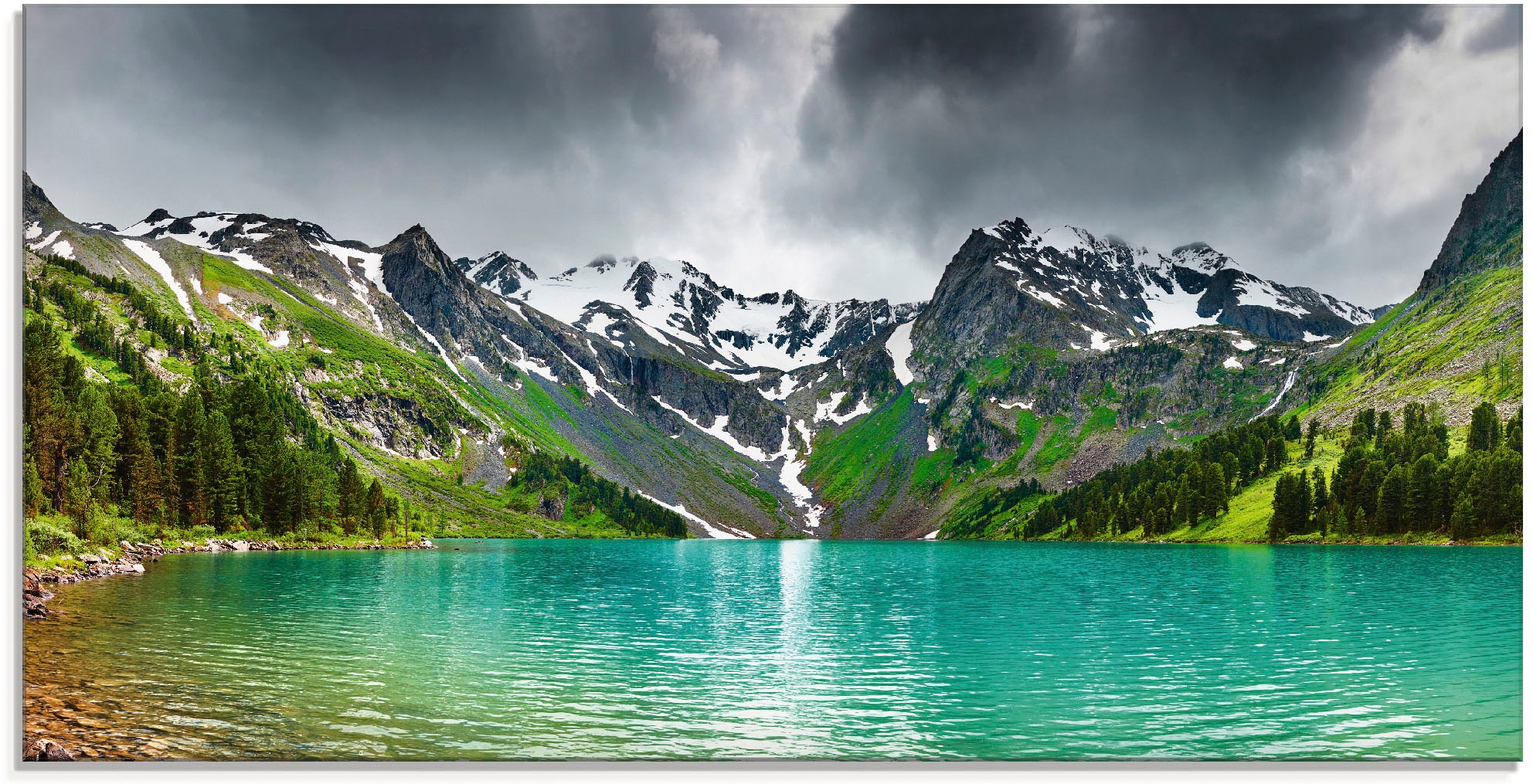 Artland Glasbild "Bergsee", Berge, (1 St.), in verschiedenen Größen