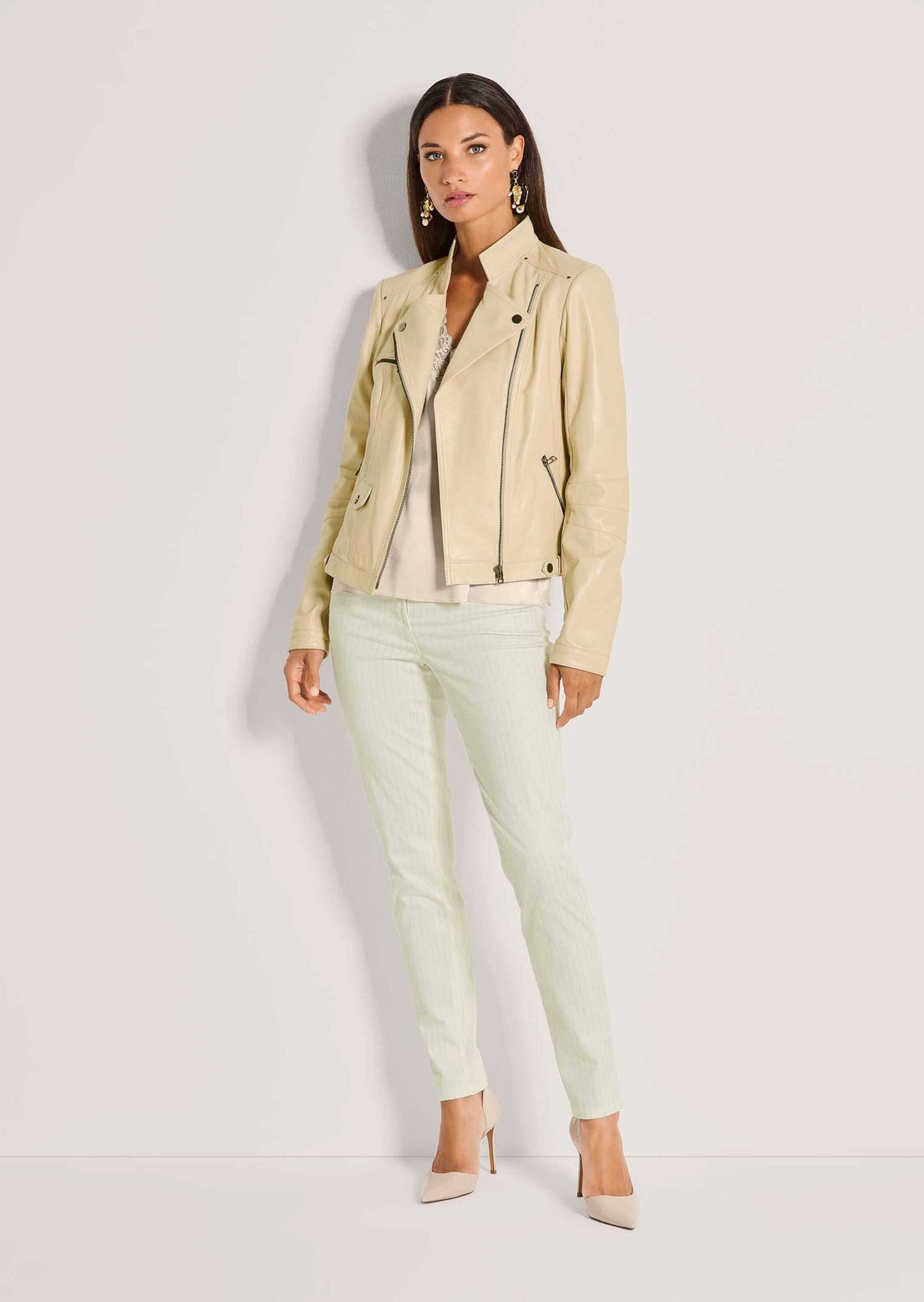 MADELEINE Lederjacke "Lederjacke Kurzjacke mit glänzender Oberfläche" Stehk günstig online kaufen