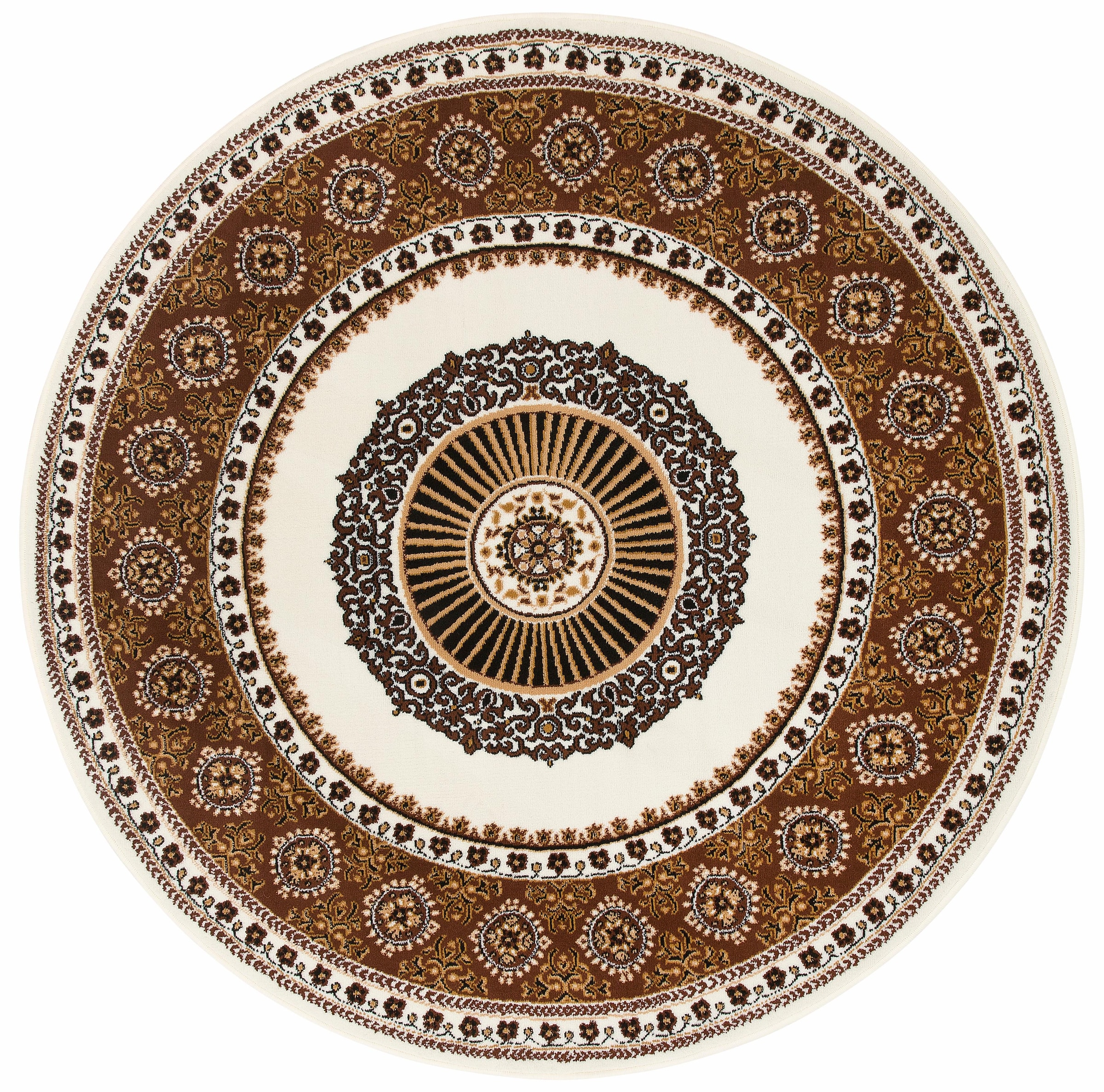 Teppich »Shari«, rund, Orient-Dekor, mit Bordüre, Kurzflor, weich, pflegeleicht, elegant