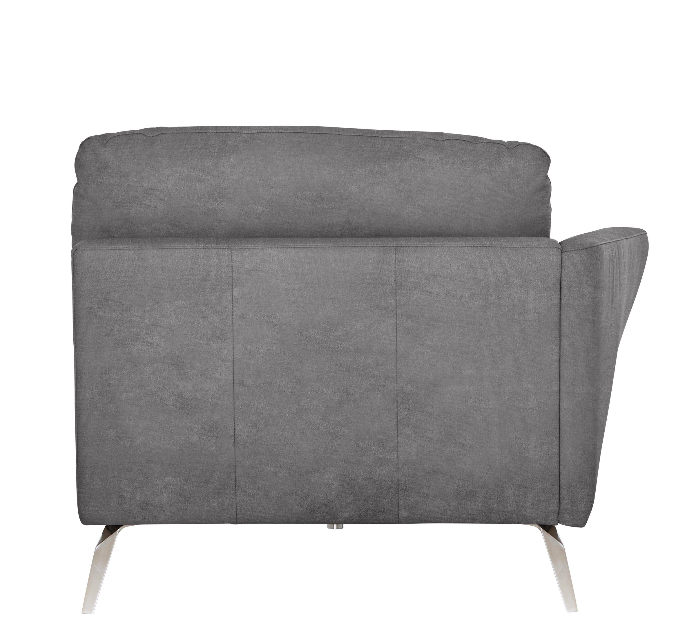 W.SCHILLIG Chaiselongue »softy«, mit dekorativer Heftung im Sitz, Füße Chrom glänzend