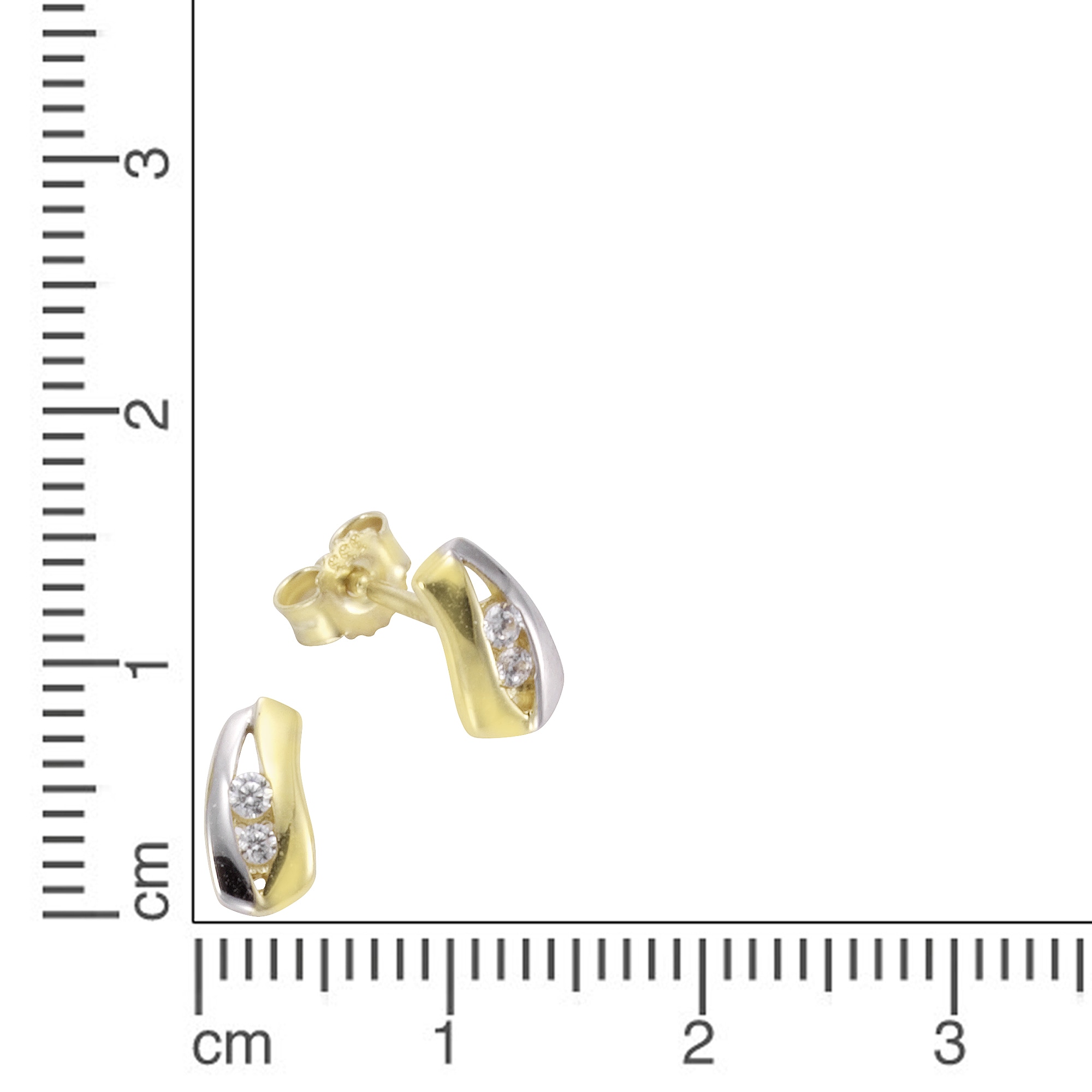 Vivance Paar Ohrstecker »333 Gold zweifarbig Zirkonia weiß«