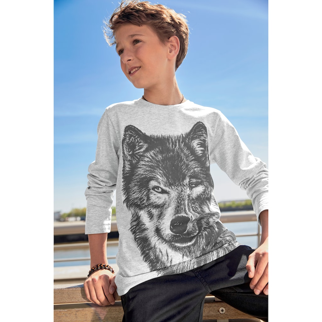 KIDSWORLD Langarmshirt »Wolf«