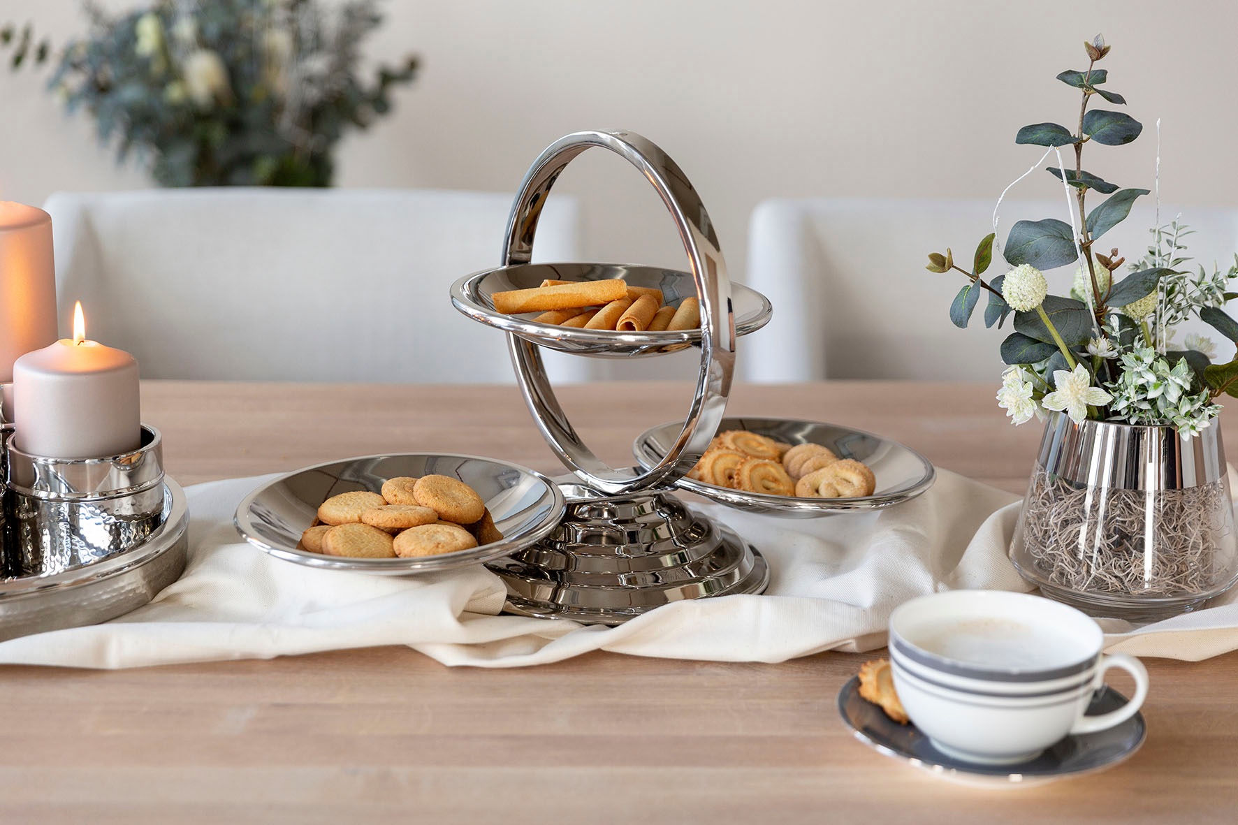 Fink Etagere "SERVO" aus Edelstahl, mit 3 Schälchen, Höhe ca. 31,5 cm günstig online kaufen