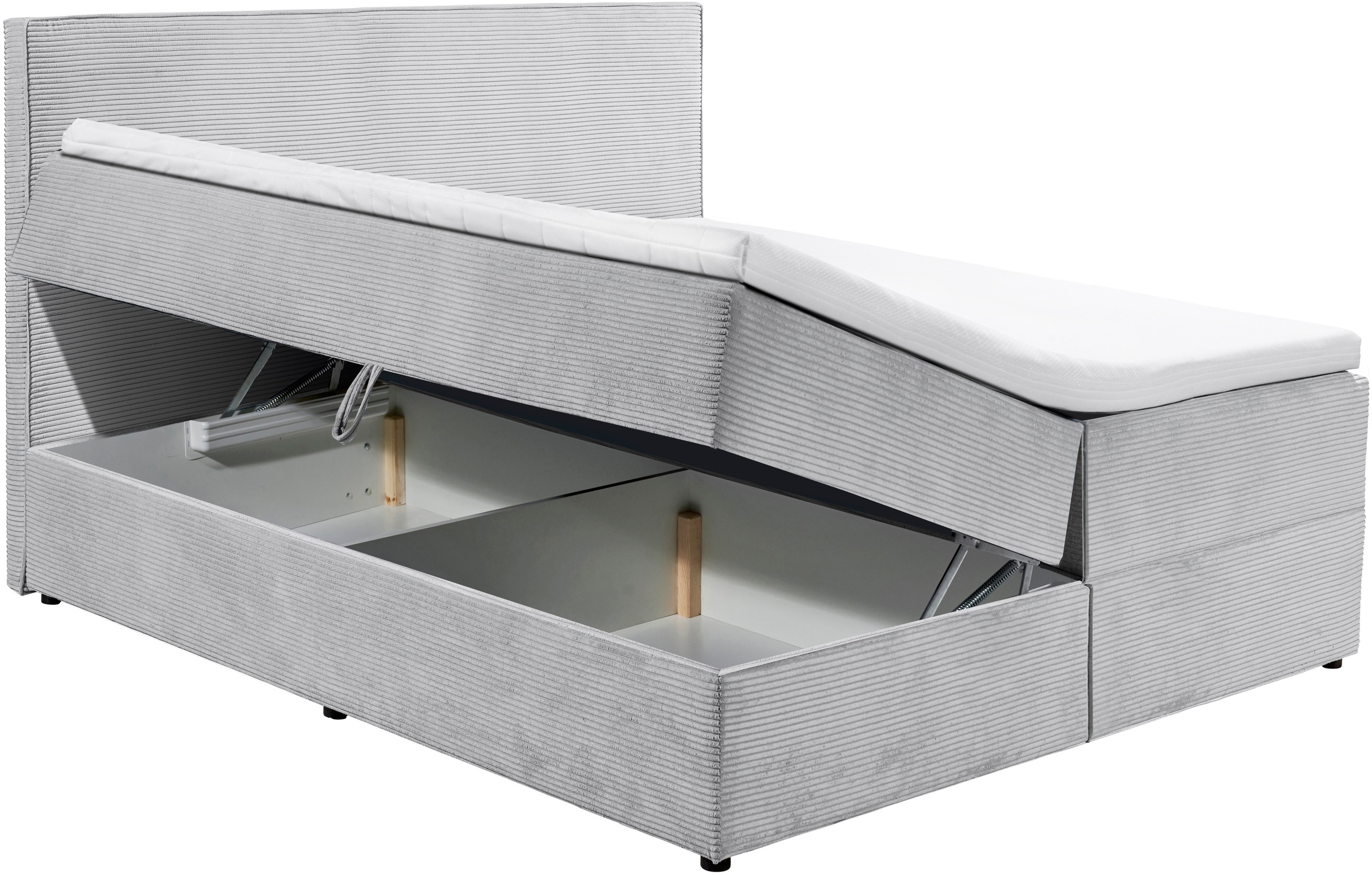 ED EXCITING DESIGN Boxbett »Larnaca«, Bezug aus Cord, inkl. Topper und Bettkasten