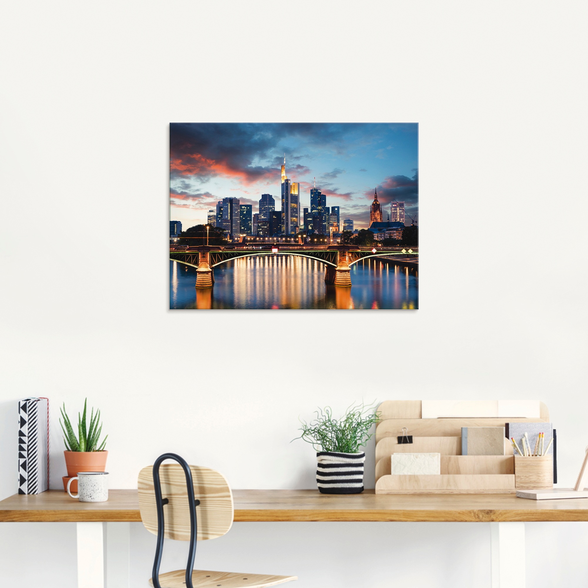 Artland Glasbild "Frankfurt am Main Skyline II" Deutschland 1 Stk. tlg. in günstig online kaufen