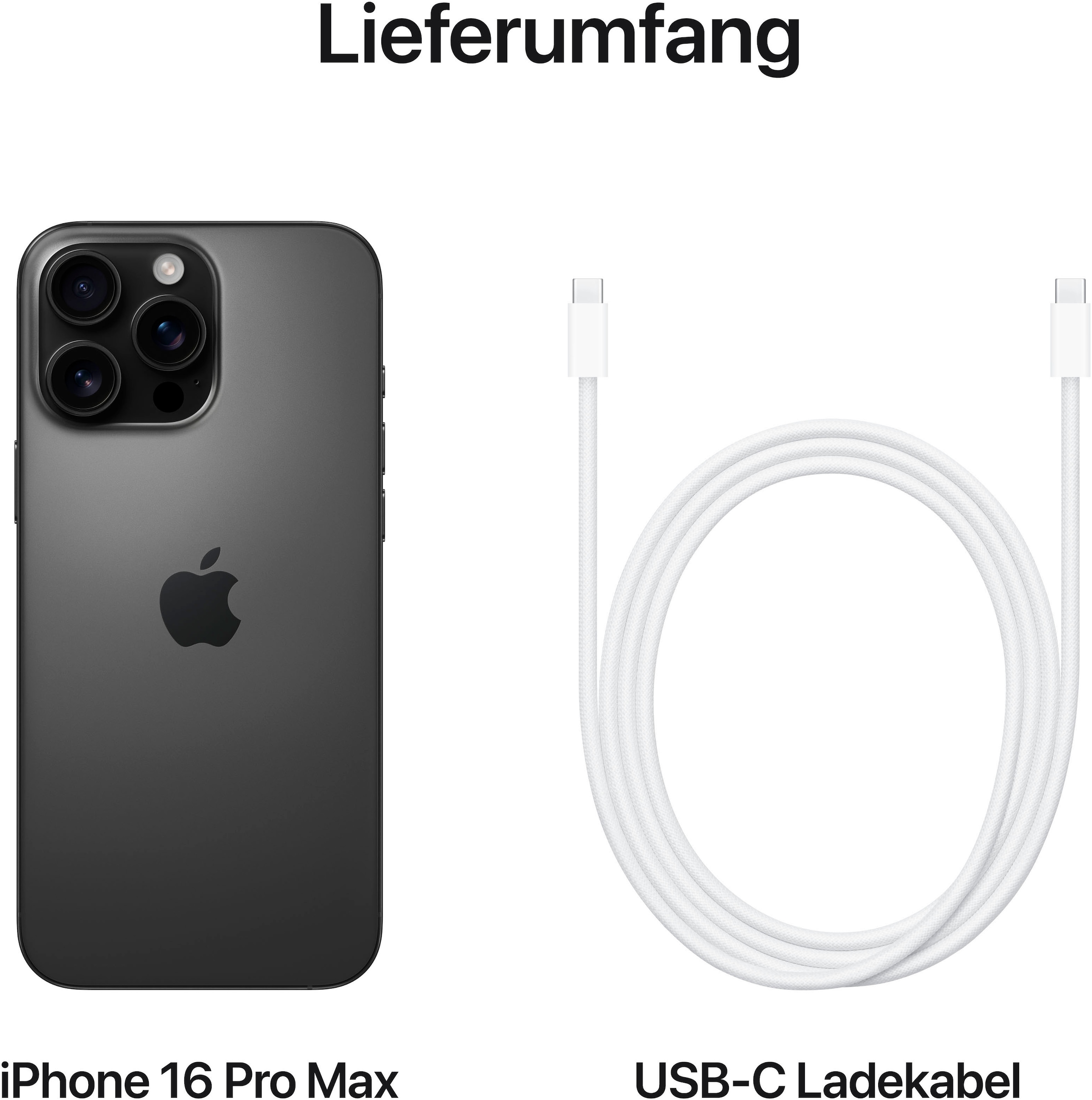 Apple Smartphone »iPhone 16 Pro Max«, Titan Schwarz, 256 GB Speicherplatz