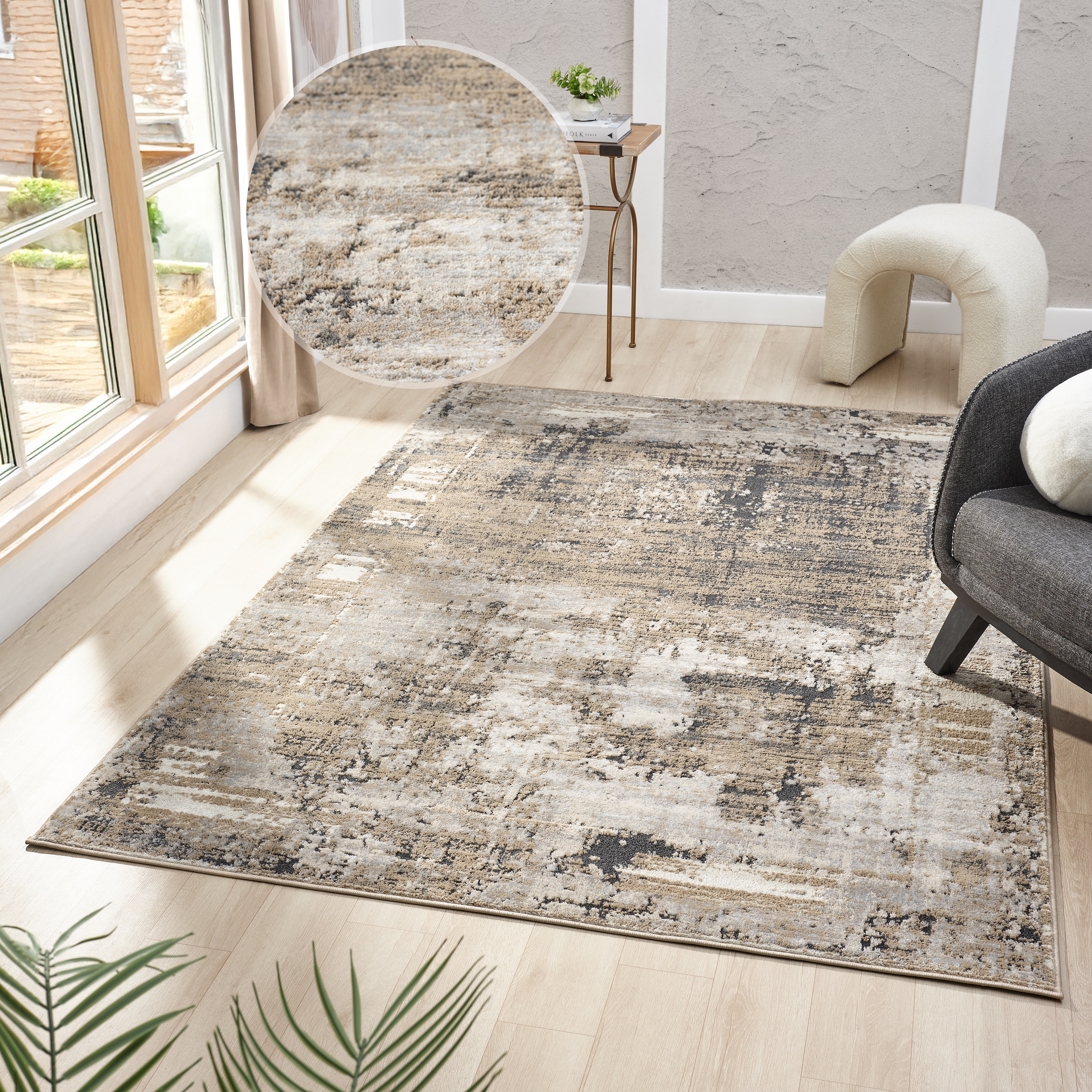 my home Teppich "Hamsa" rechteckig 9 mm Höhe dezenter Glanz, Schrumpf-Garn- günstig online kaufen