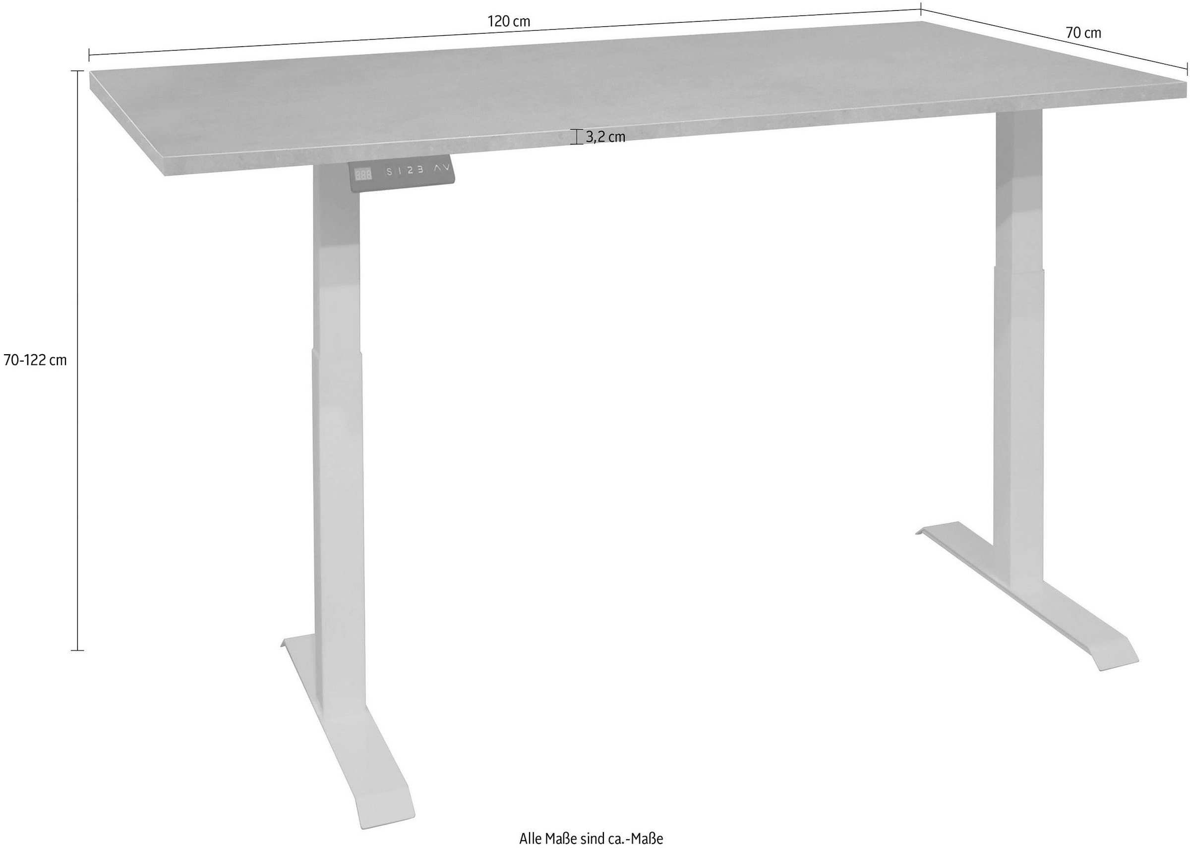 Mäusbacher Schreibtisch »Big System Office«, Breite 120 cm, elektrisch höhenverstellbar