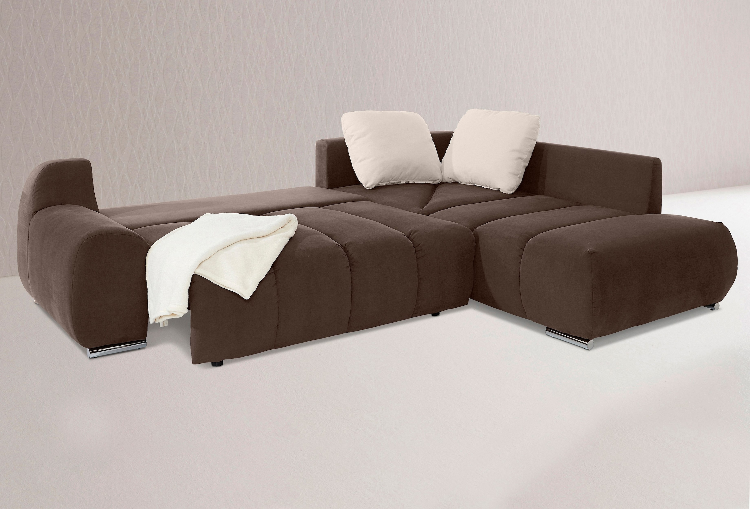 INOSIGN Ecksofa »Bono L-Form«, mit Ottomane, wahlweise mit Bettfunktion