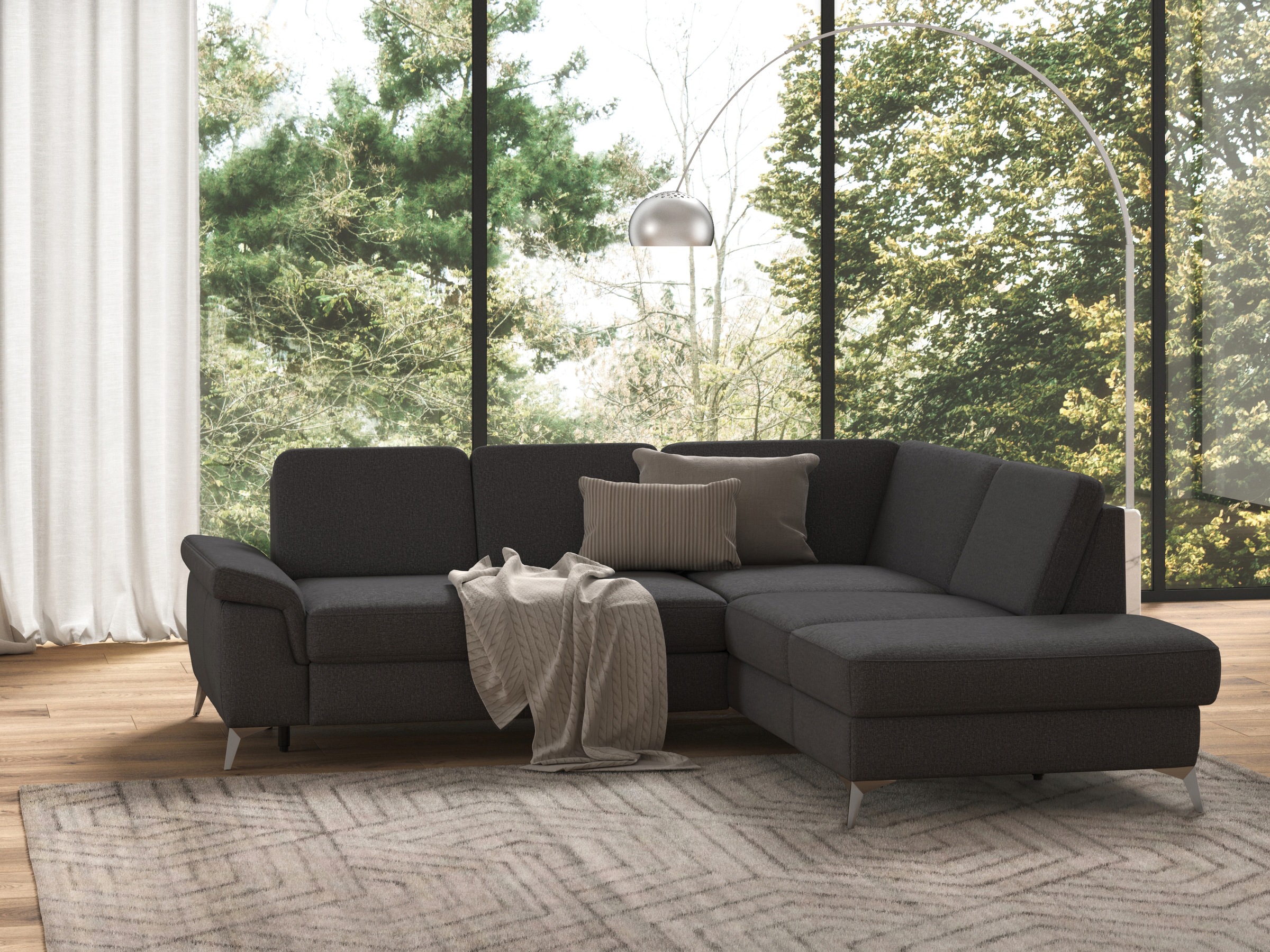 sit&more Ecksofa »Padua L-Form«, inklusive Sitztiefenverstellung, Armteilfunktion und Federkern