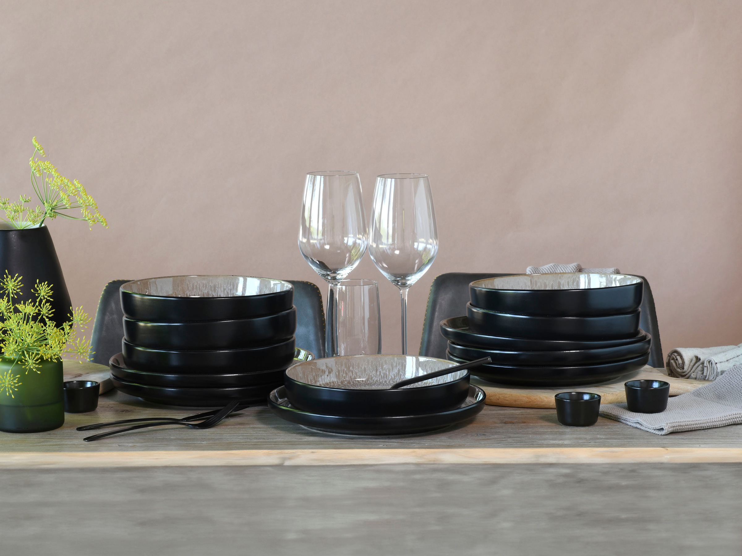 my home Tafelservice "modernes Geschirr-Set, Service Nydala" hohe Haltbarke günstig online kaufen
