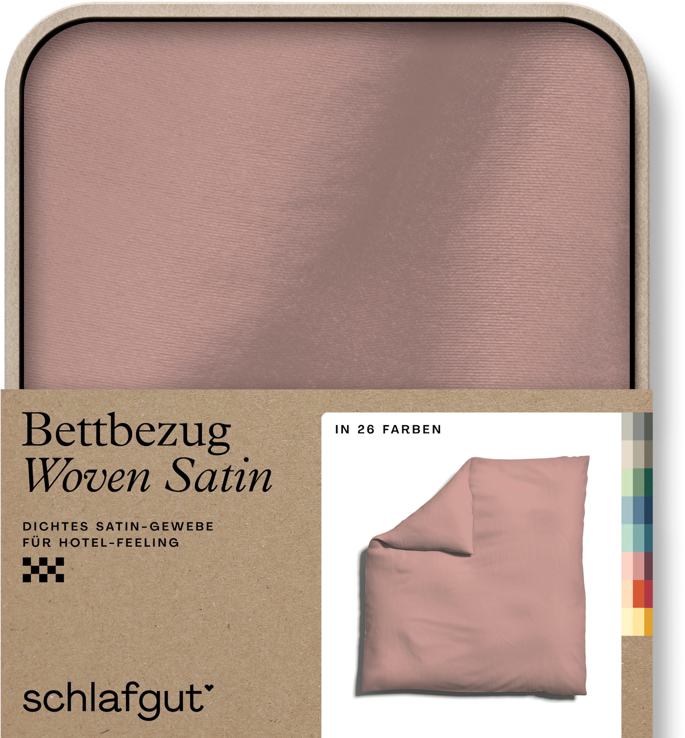 Schlafgut Bettbezug "Premium Woven Satin, 100% Baumwolle, Fadendichte 300TC" besonders dicht gewebt, Mix & Match: passender Kissenbezug erhältlich