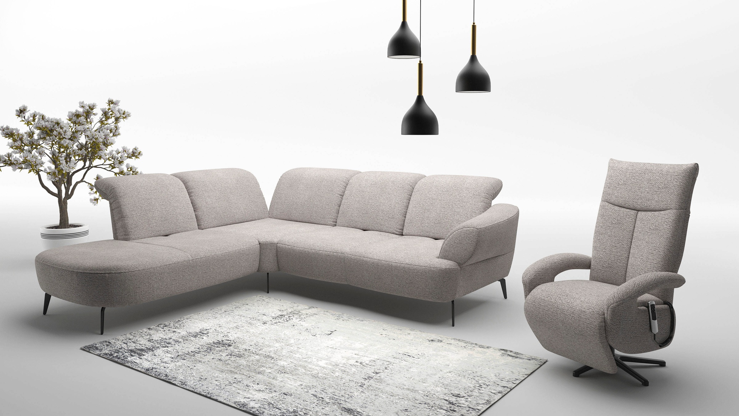 sit&more Ecksofa »Dance, L-Form, inkl. Sitztiefenverstellung«, inkl. Click&Seat, optional mit Kopfteilverstellung