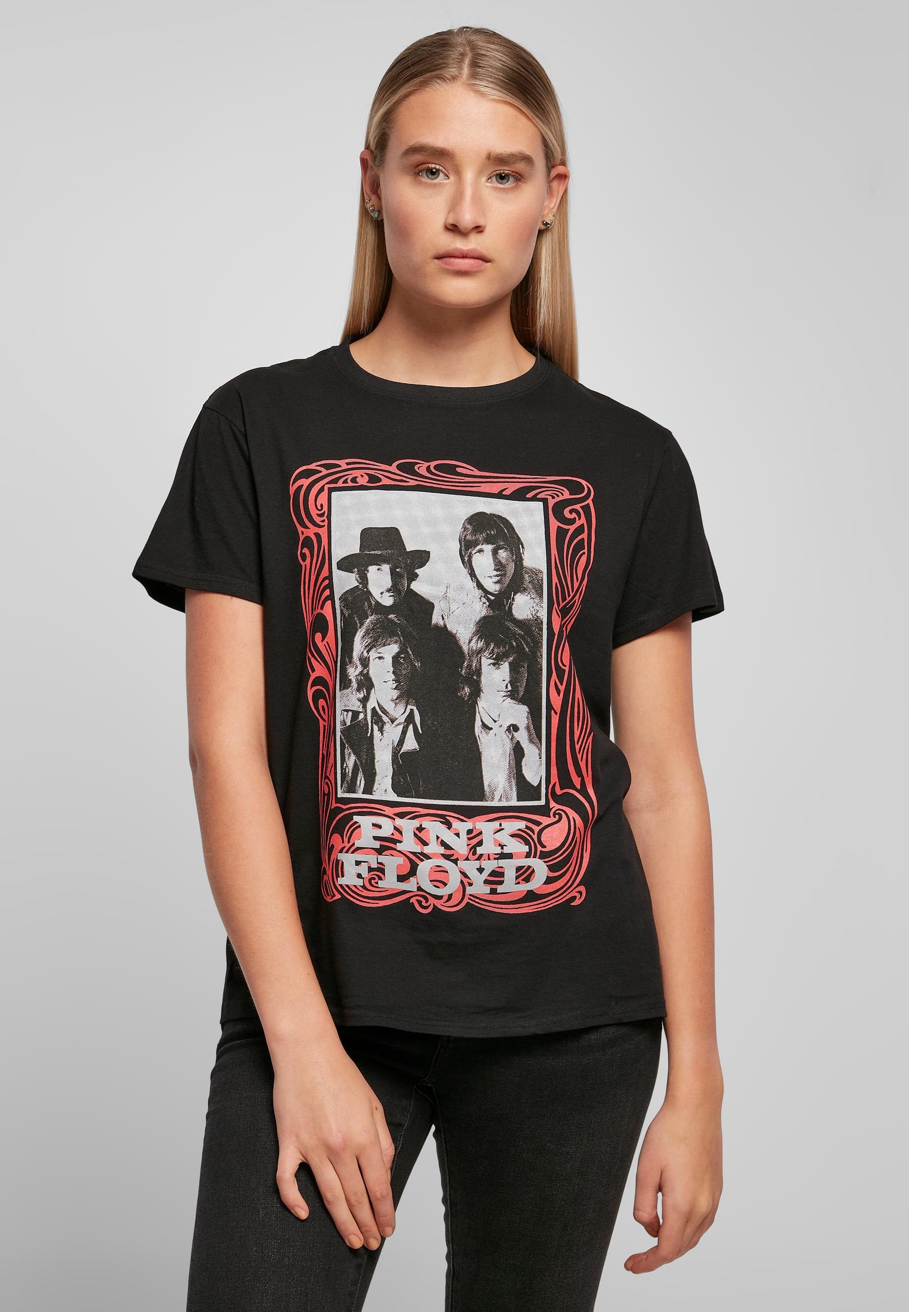 Merchcode Kurzarmshirt »Merchcode Damen Ladies Pink Floyd Logo Tee«, (1 tlg.)