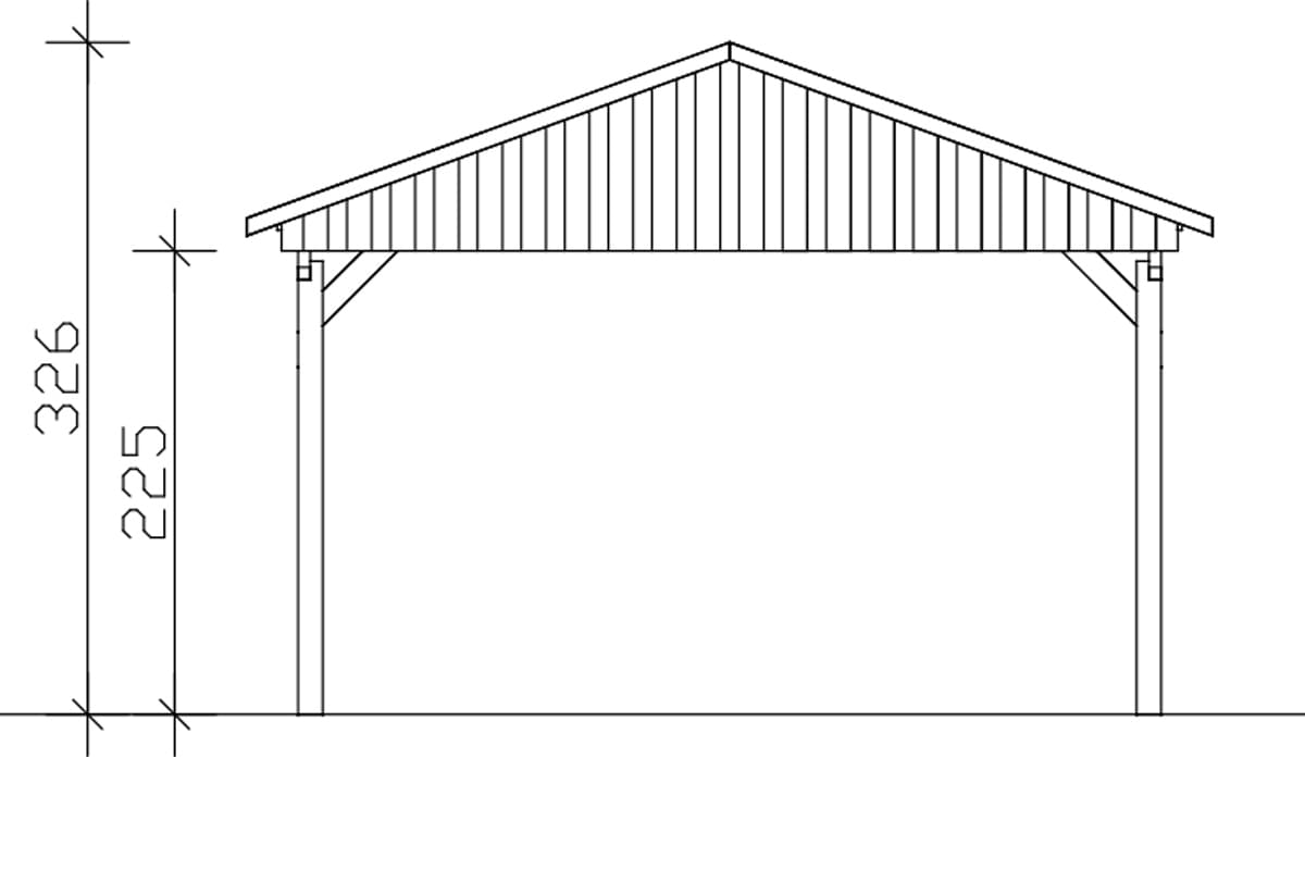 Skanholz Einzelcarport »Fichtelberg«, Leimholz-Nordisches Fichtenholz, weiß, mit roten Schindeln