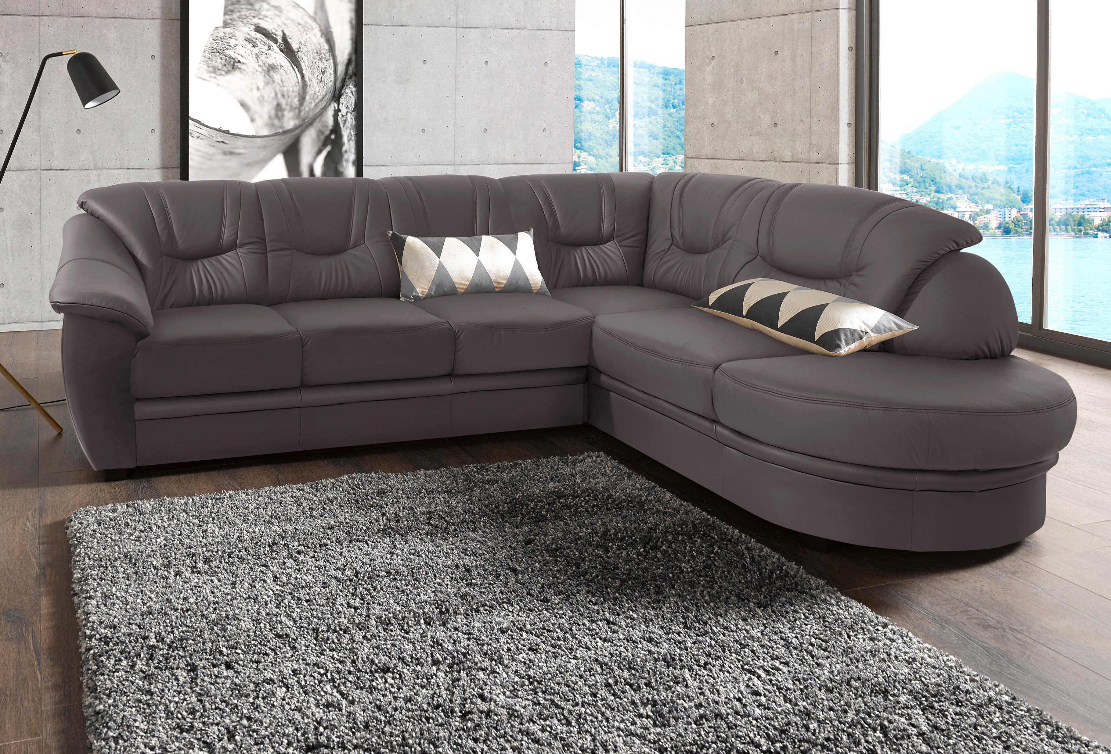 sit&more Ecksofa "Savona L-Form, B: 267 cm, Couch mit Federkern, Komfortsitzhöhe 46 cm" optional mit Schlaffunktion