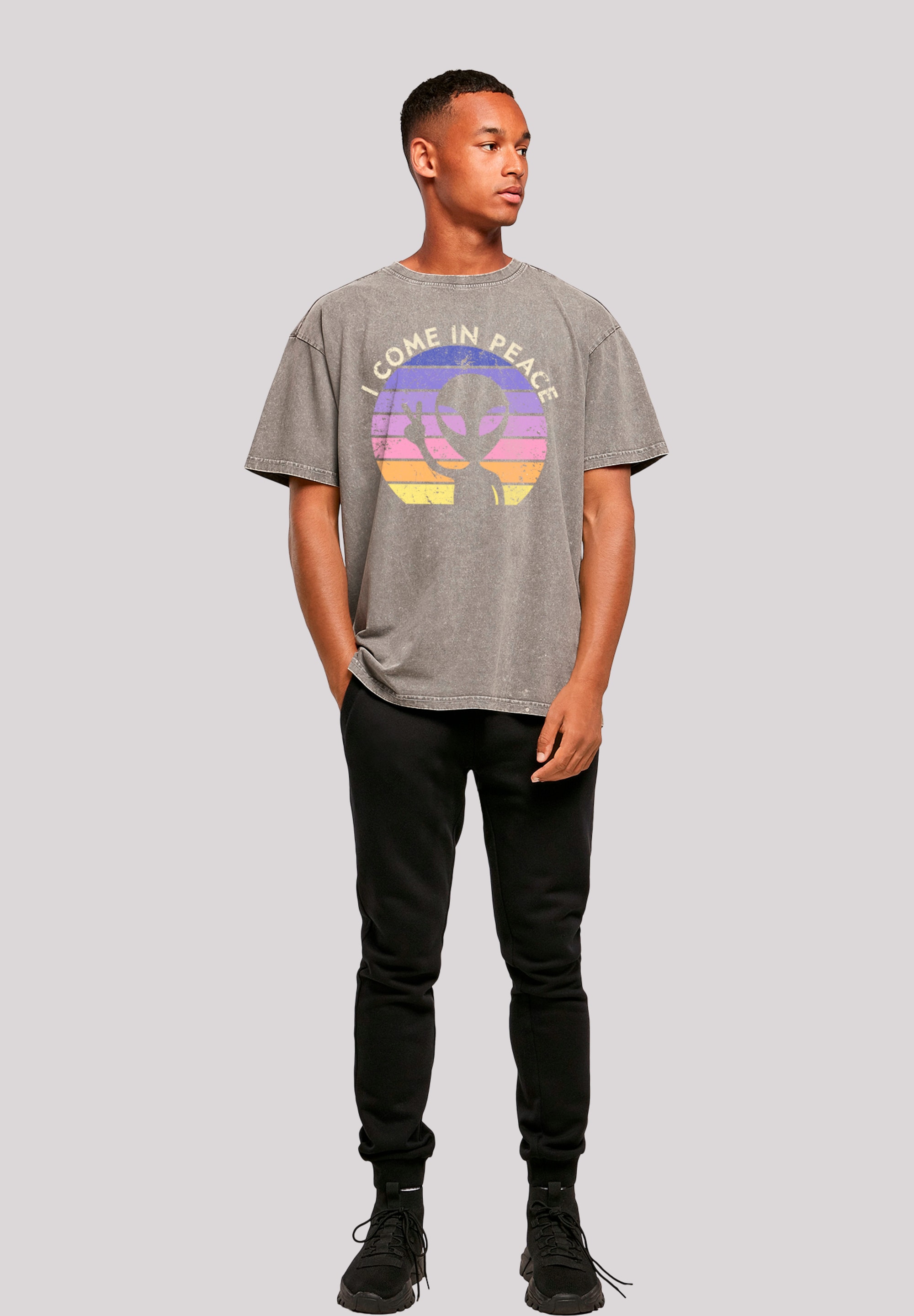 F4NT4STIC T-Shirt »Alien Peace Sunset«, Premium Qualität