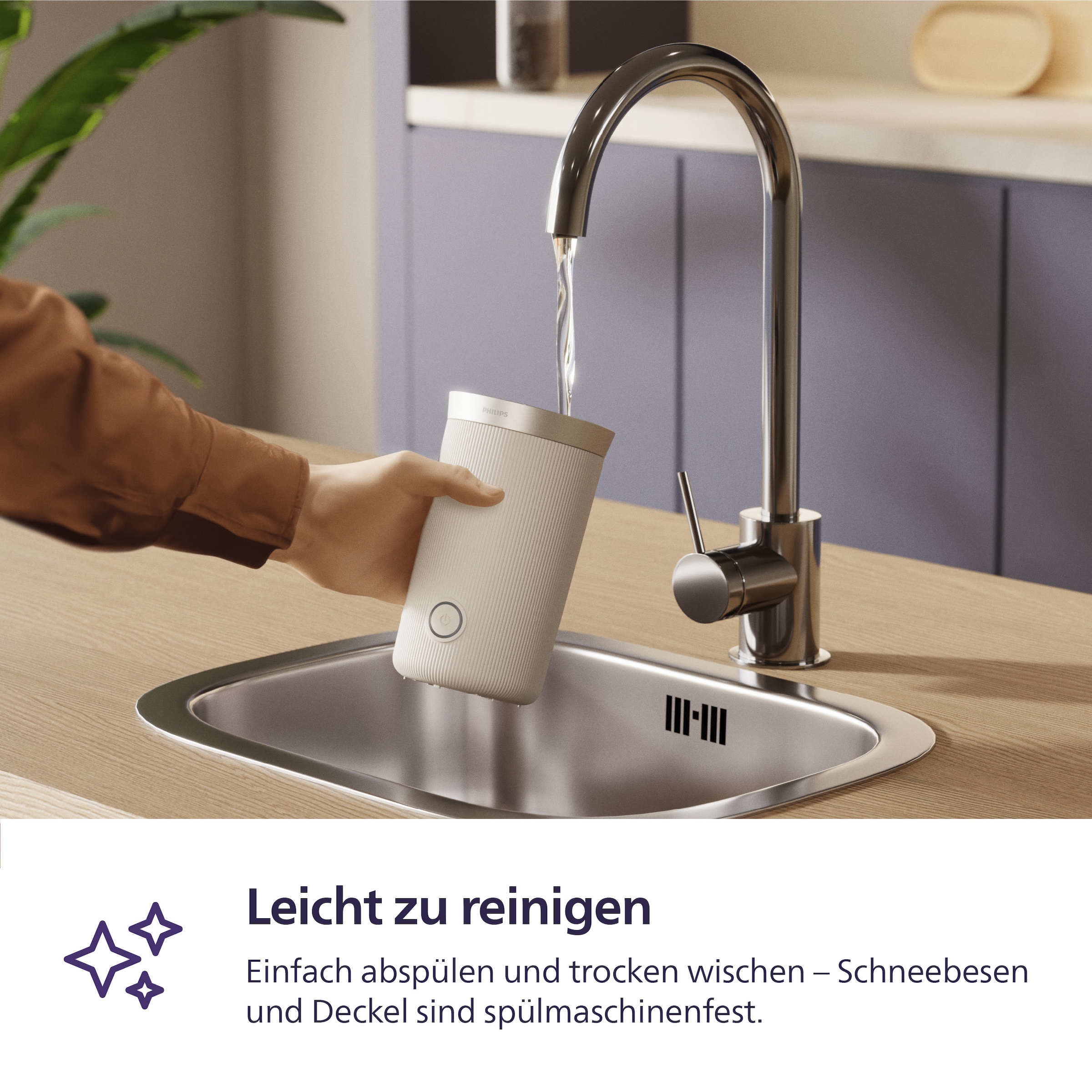 PHILIPS baristina Milchaufschäumer »BAR311, Antihaftbeschichtung, leichte Reinigung« 15,3 W warmer und kalter Milchschaum, 120 ml Fassungsvermögen