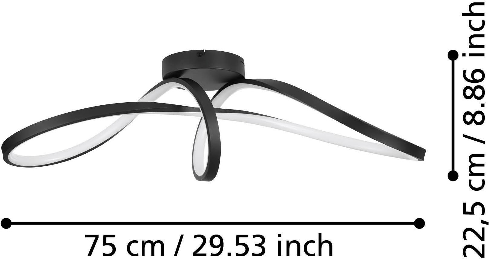 EGLO Deckenleuchte »Calarossa-Z Deckenlampe, ZigBee, App und Sprachsteuerung, Metall« LED-Modul 1 Stk. Kaltweiß | RGB Wand-/Deckenleuchte - L70,5 x B23 x H20,5 cm - schwarz - 22W inkl.