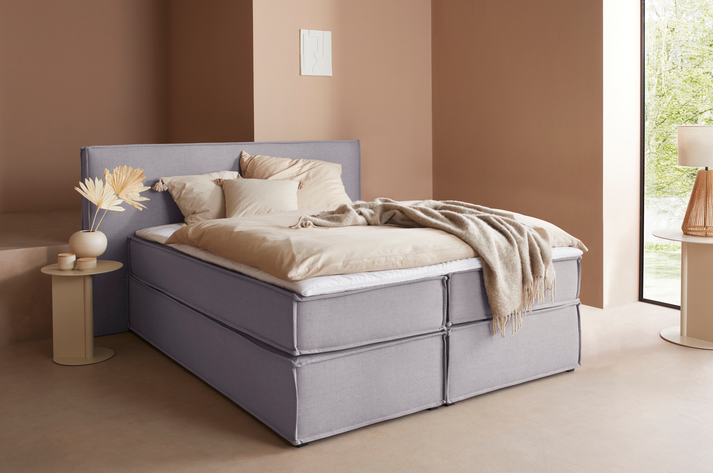 LeGer Home by Lena Gercke Boxspringbett "Yuma", incl. Topper, in 4 Breiten, günstig online kaufen