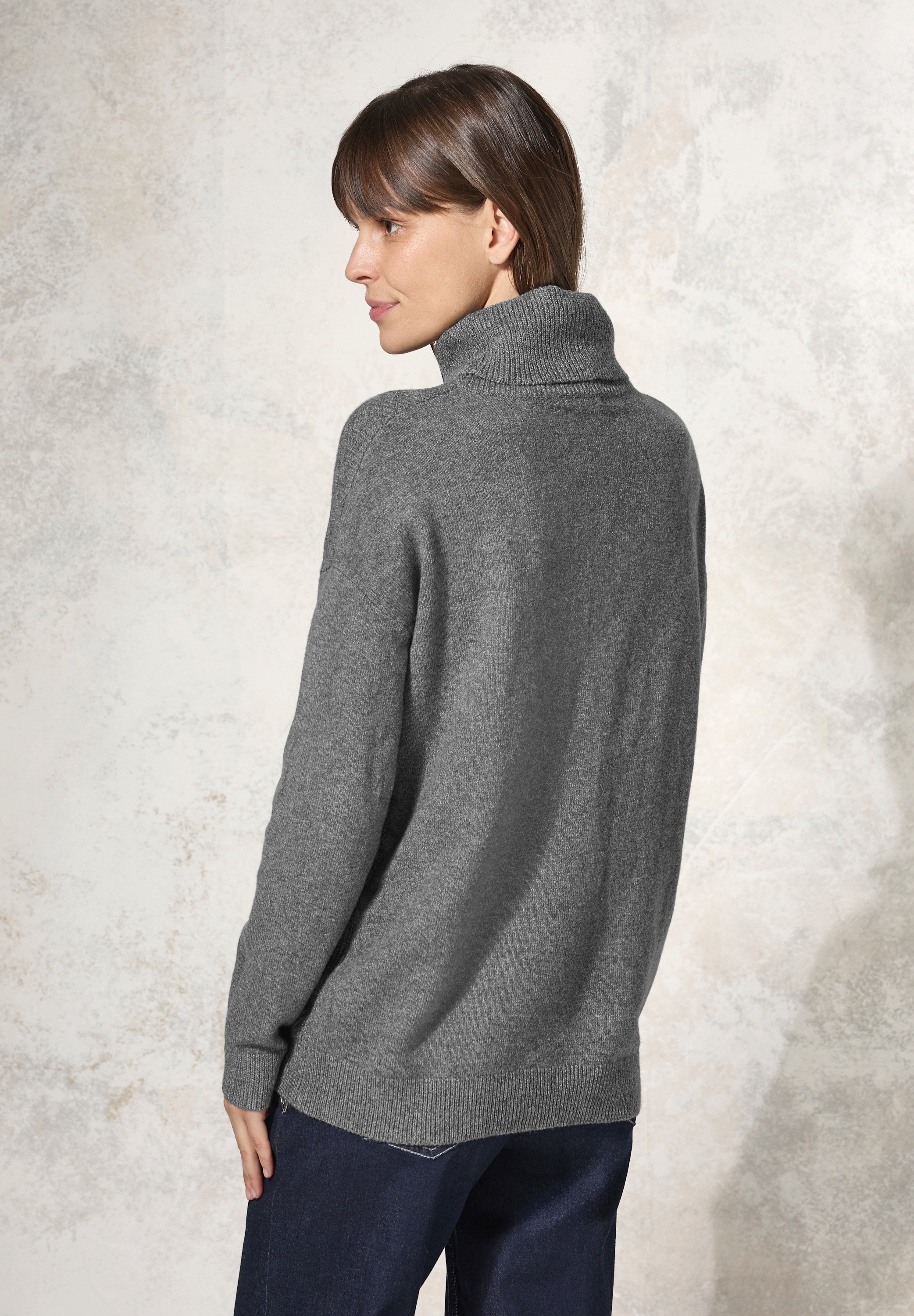 Cecil Rollkragenpullover, aus softem Materialmix