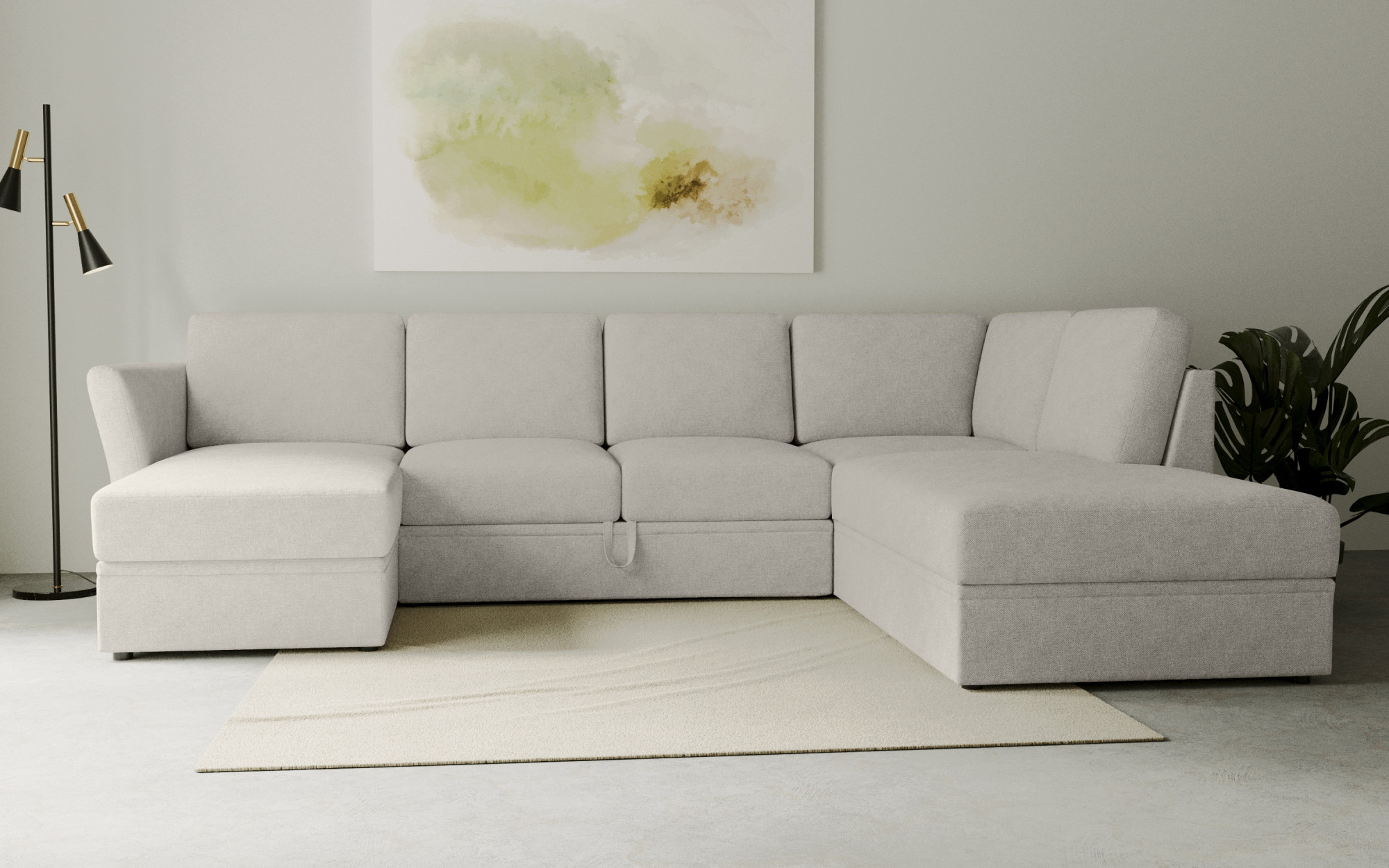 OTTO home Wohnlandschaft "Lavars Schlafsofa" mit Bettfunktion und Stauraum, in zwei verschiedenen Bezugsqualitäten