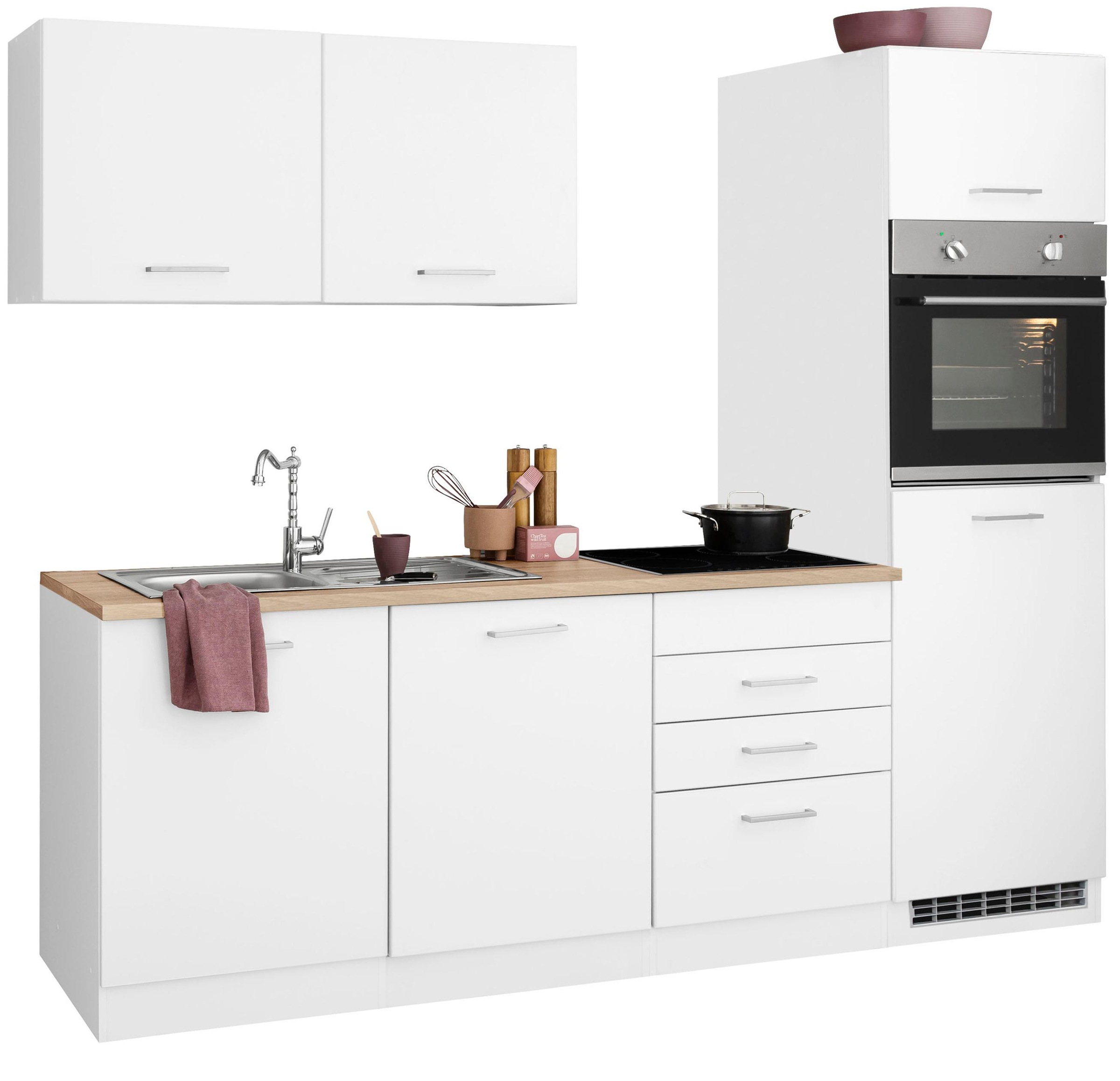Thumbnail - KOCHSTATION Küchenzeile "KS-Visby", ohne E-Geräte, Breite 240 cm für Kühlschrank und Geschirrspüler