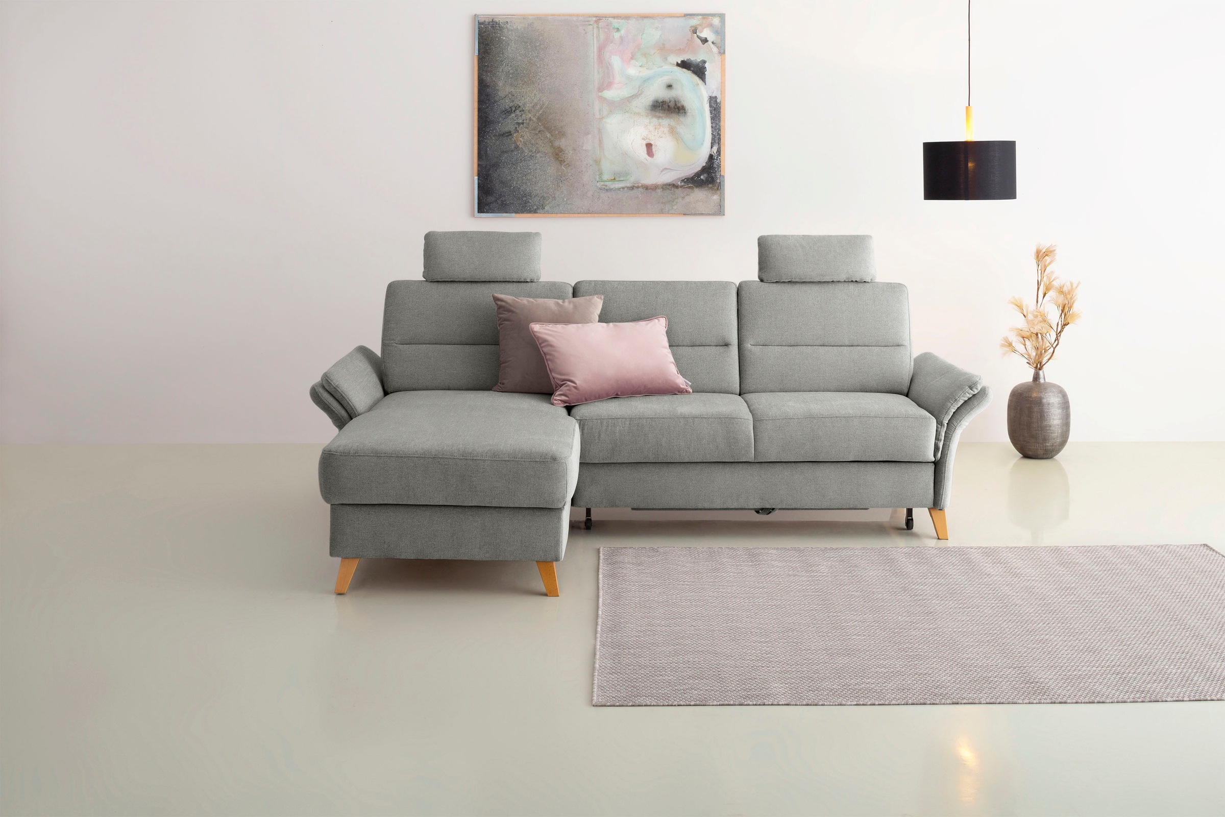 Home affaire Ecksofa »Westerland L-Form«, Federkern-Polsterung, wahlweise mit Bettfunktion, Bettkasten