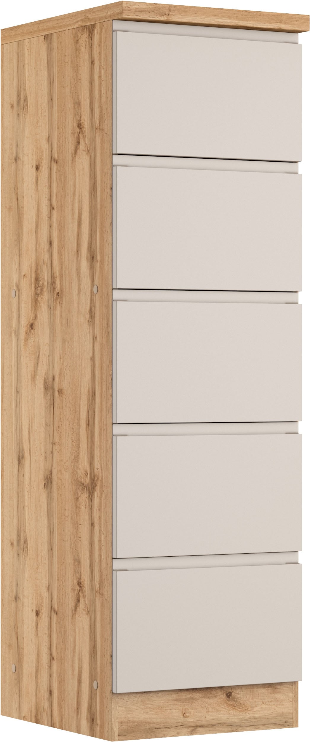 KOCHSTATION Vorratsschrank "KS-Virginia,neu in verbesserter Ausführung" Stauraum, Softclose, mit CPL-Arbeitsplatte, Breite 60 cm, 5 Auszüge, Soft-Close-Funktion