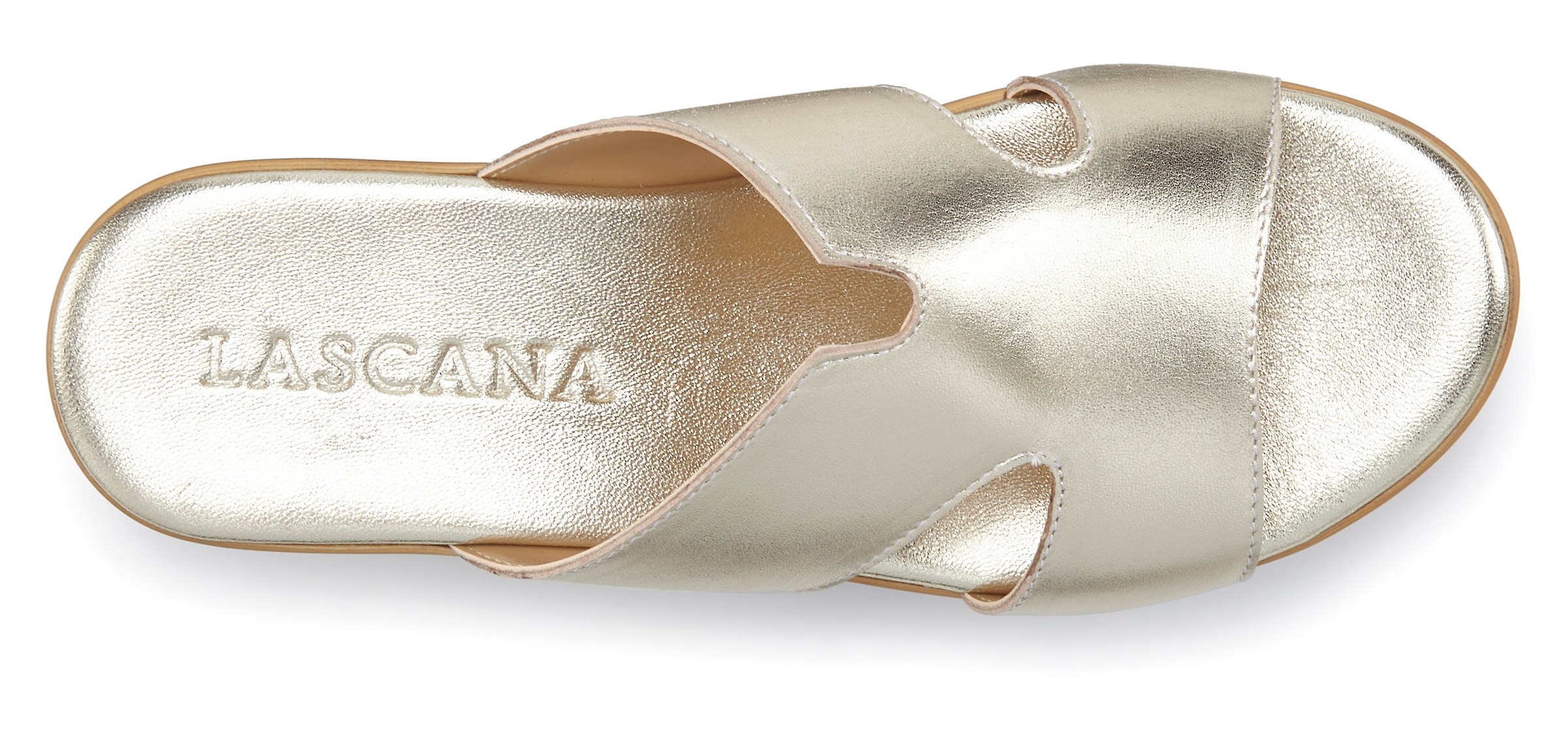 LASCANA Pantolette »Sandale, Sommerschuh, Mule«, aus Leder mit Keilabsatz