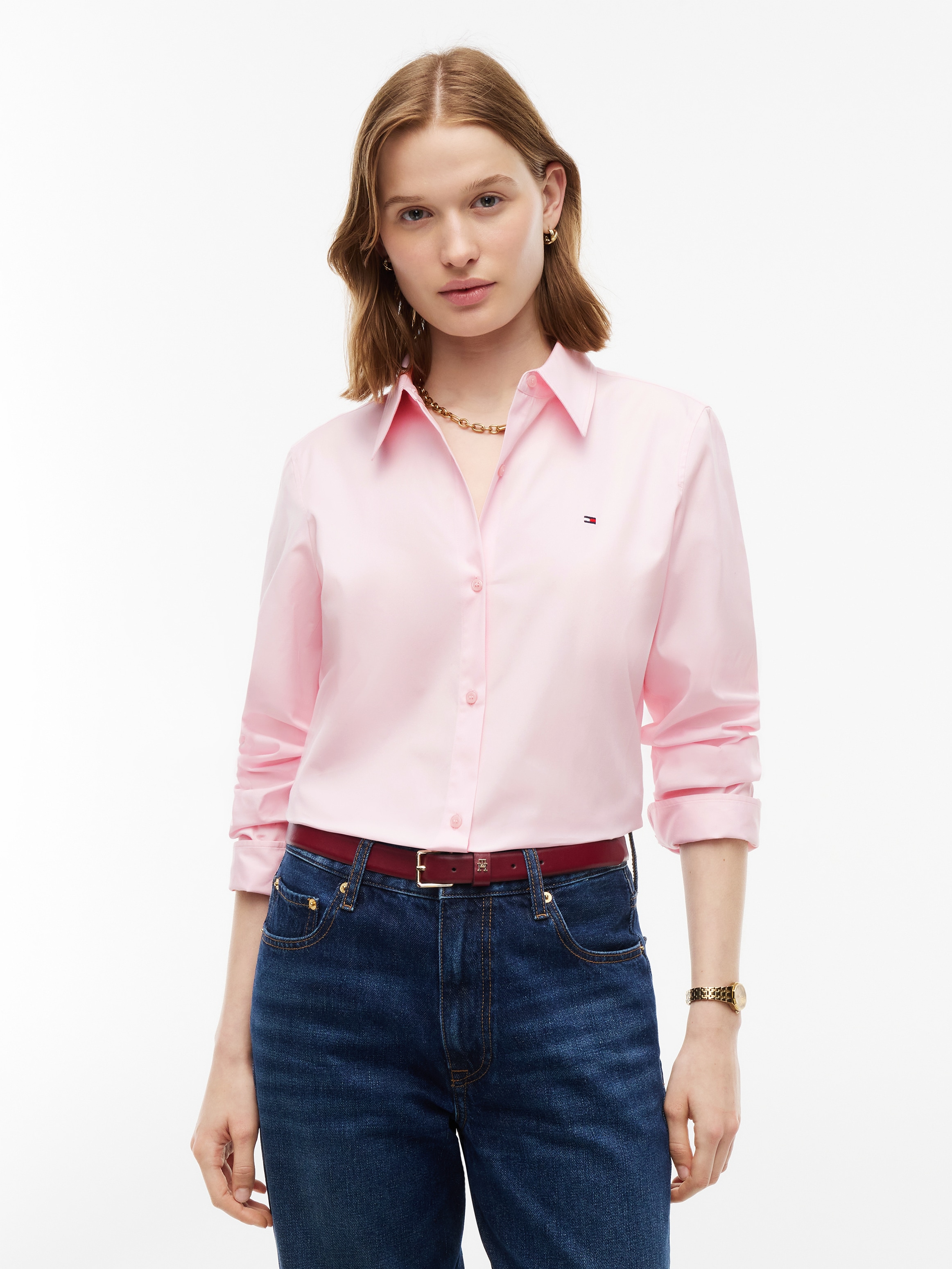 Tommy Hilfiger Hemdbluse "SUMMER POPLIN REGULAR SHIRT" Baumwolle, regular fit, auch in großen Größen