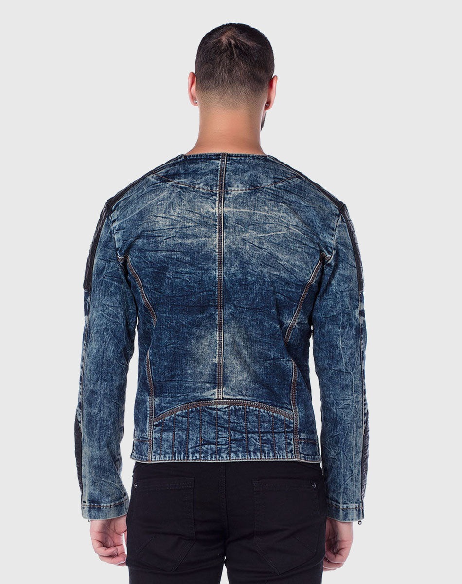 Cipo & Baxx Jeansjacke »Jacke«, ohne Kapuze, mit asymetrischen Kragen und Reißverschluss