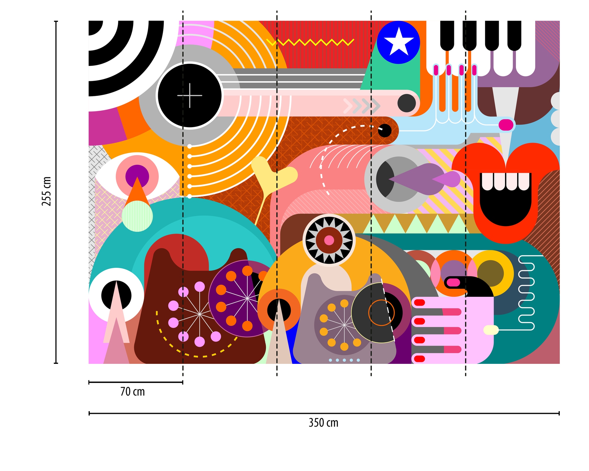 A.S. Création Vliestapete »Abstrakte PopArt Fototapete Bunt« matt strukturiert