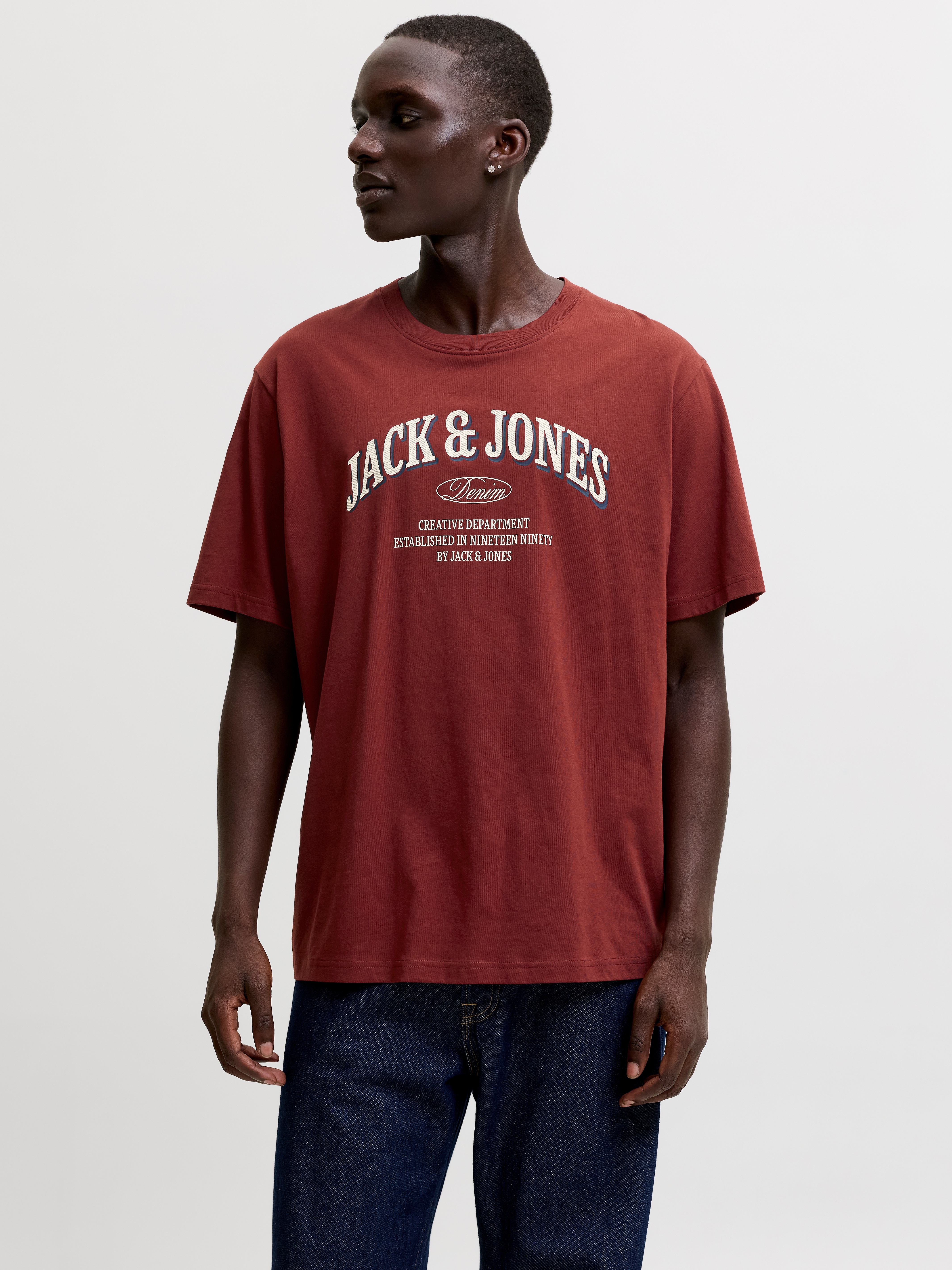 Jack & Jones T-Shirt "JJEDENVER LOGO TEE SS O-NECK SN" Baumwolle, relaxed fit