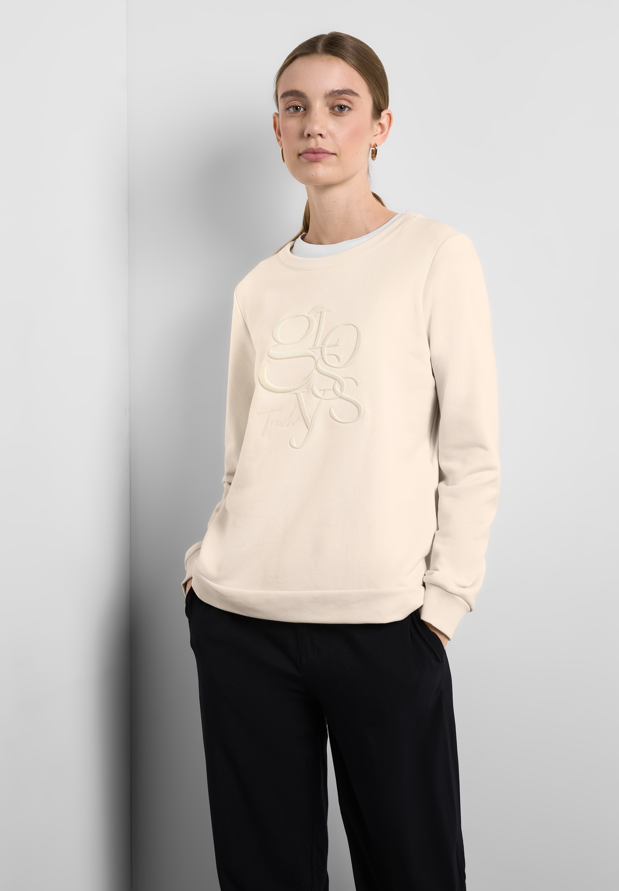 Sweatshirt, mit Rundhalsausschnitt