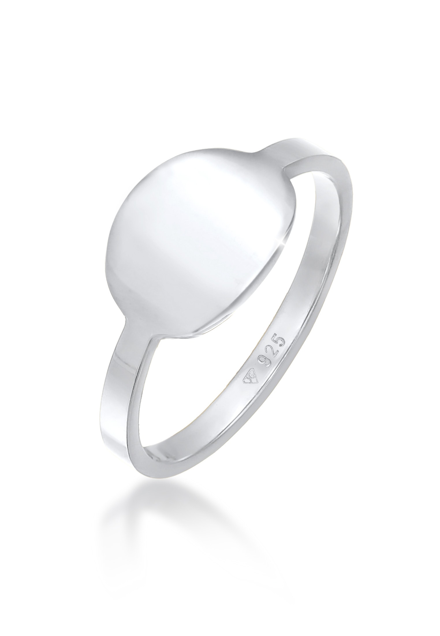 ELLI Damen Siegelring "Ring Siegelring Basic Trend Oval 925 Silber", 56, ohne Stein, Silber 925 (Sterlingsilber), 11mm, silber, Silber 925