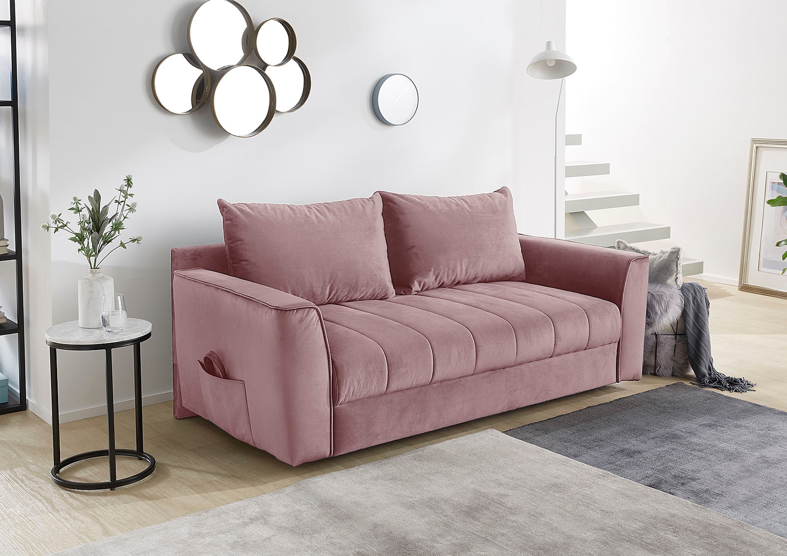 Jockenhöfer Gruppe Schlafsofa "Rick, B: 188 cm, Liegefl. 86x200 cm" mit Schlaffunktion, Bettkasten & seitl. Tasche