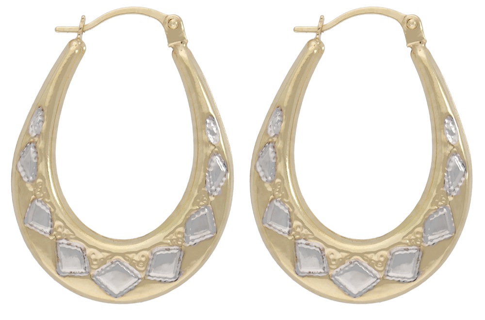 Vivance Paar Creolen »Creolen bicolor«, 2x Diamant = 0,01ct.