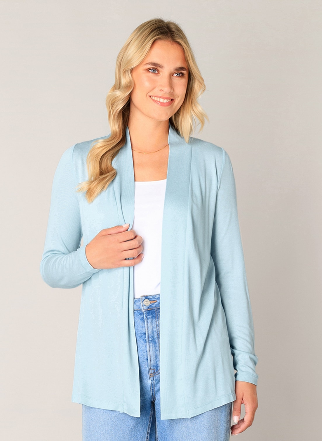 Base Level Strickjacke "Yayla" In elastischem Feinstrick günstig online kaufen