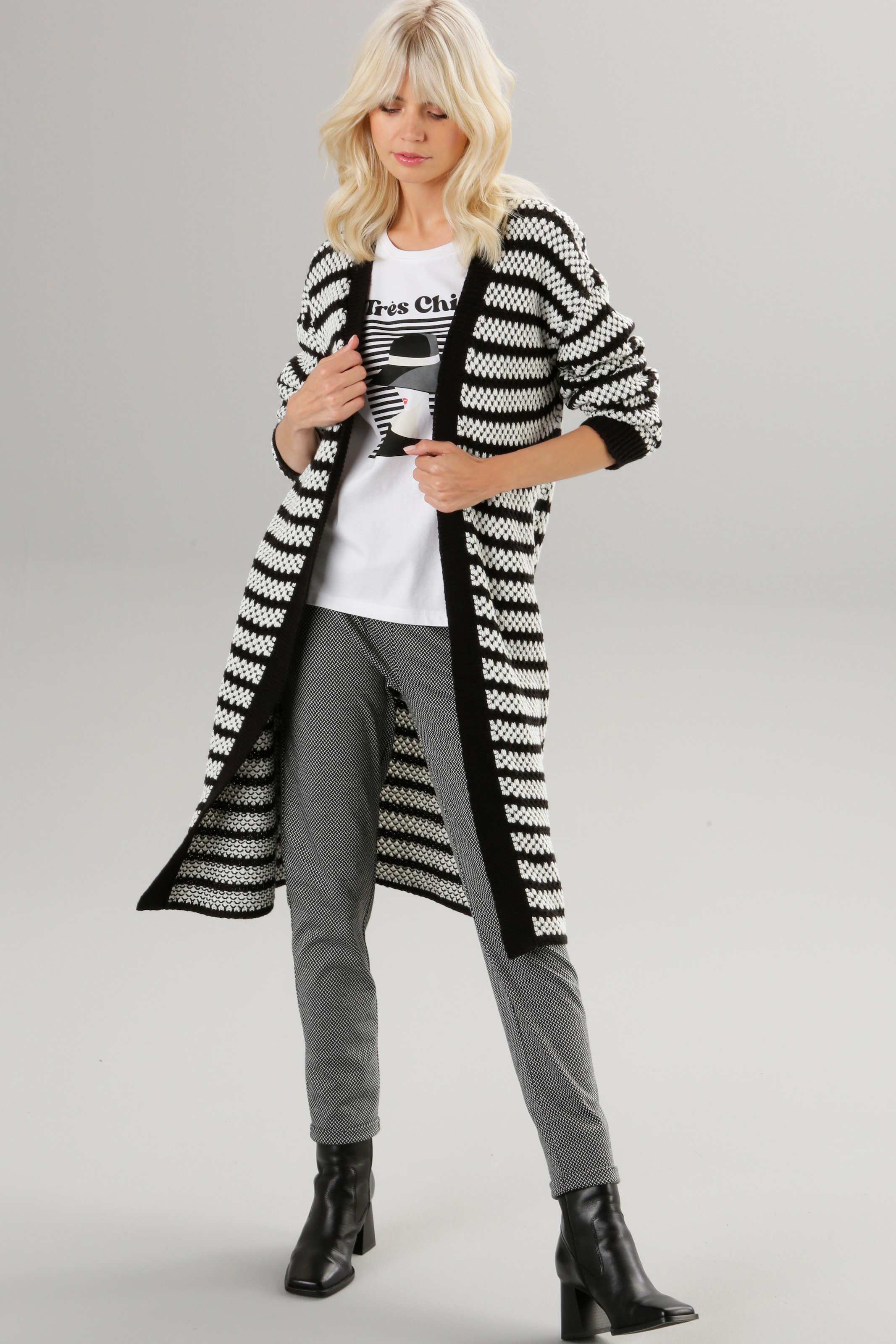 BAUR KOLLEKTION | SELECTED mit Aniston NEUE kaufen Strickjacke, Streifen-Muster