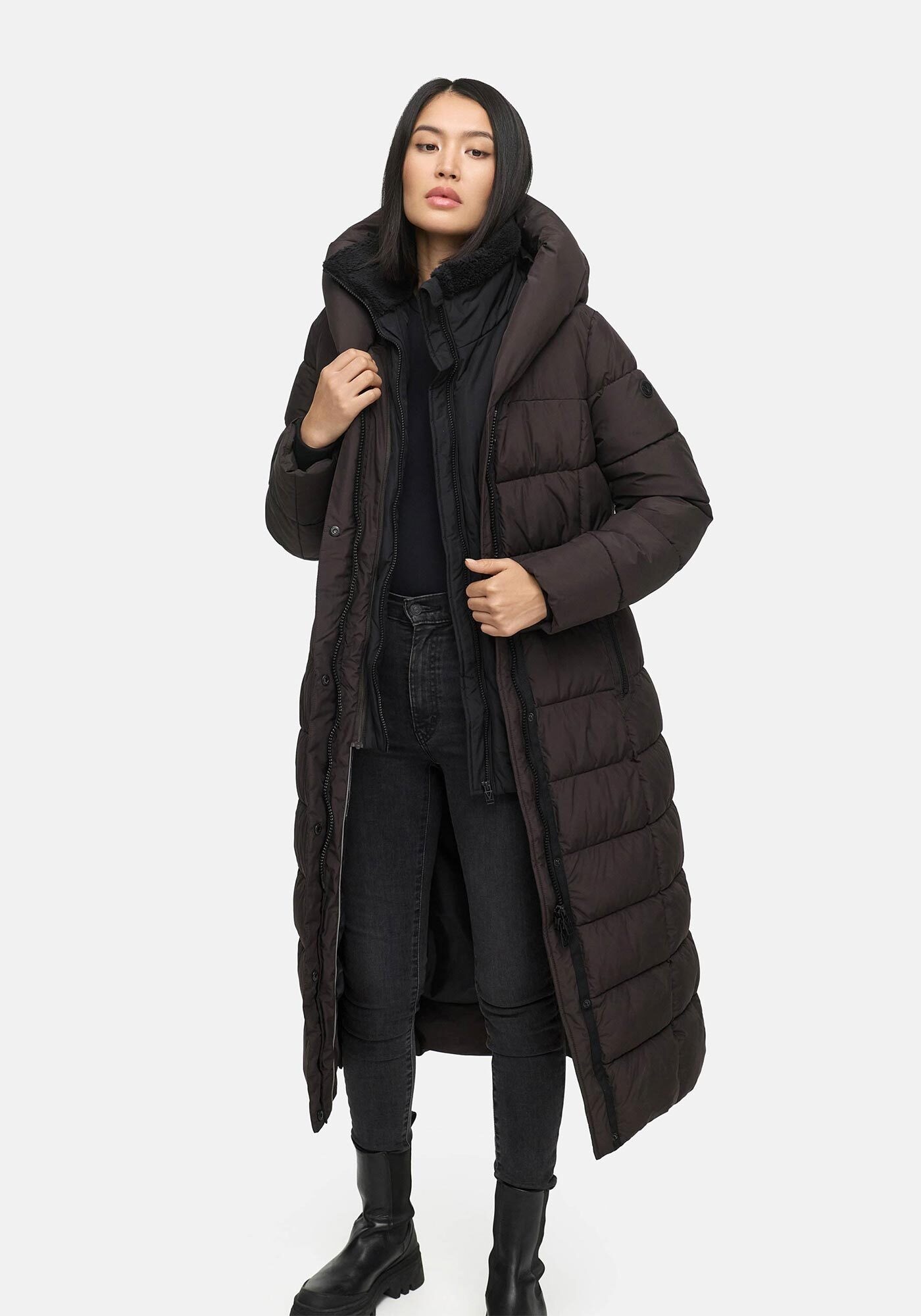 Marikoo Winterjacke "Pakoraa" extra langer Winter Mantel mit abnehmbaren In günstig online kaufen
