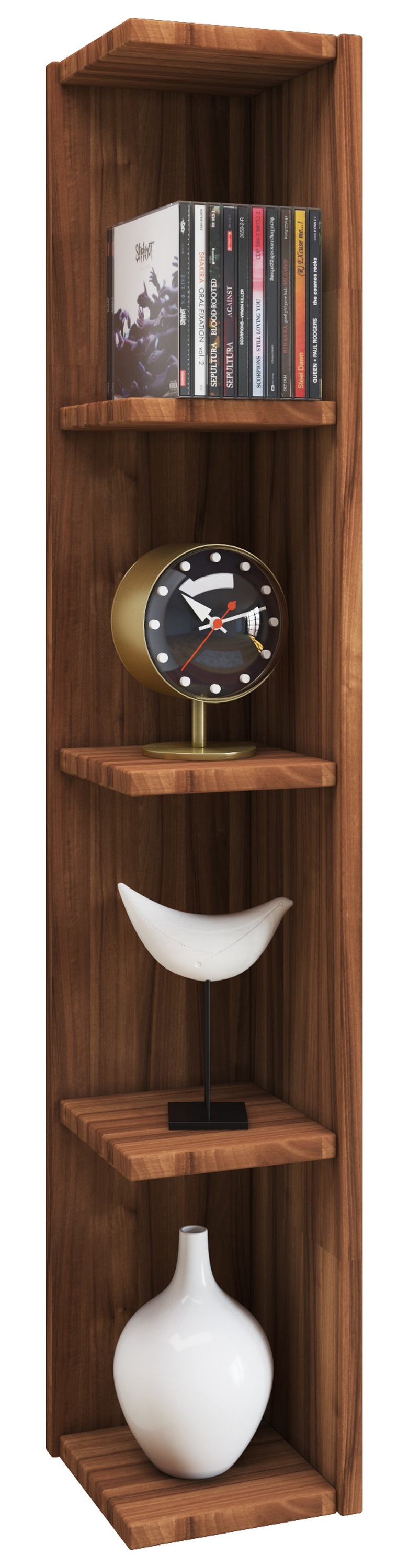 Standregal VCM, B:15cm T:17cmkern, nussbaum, Wohnzimmer, Regale, "Holz Stand Regal Aufbewahrung Deko Eckregal Honsa"