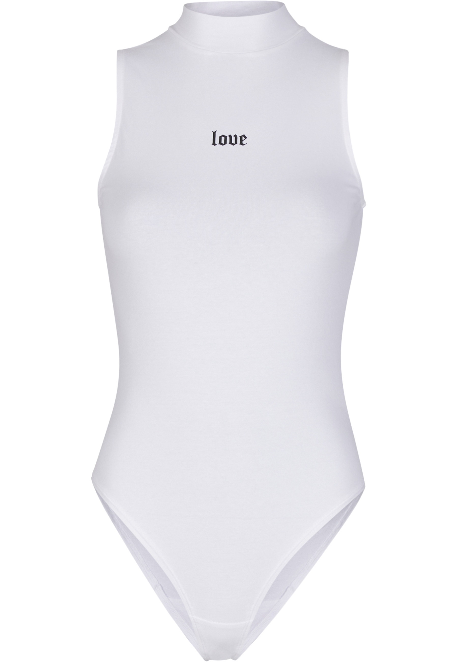 MISS TEE Damen Body "Miss Tee Love Ladies Sleeveless Turtleneck Body"weiß, Gr. L, 95% Baumwolle, 5% Elasthan, Bodys