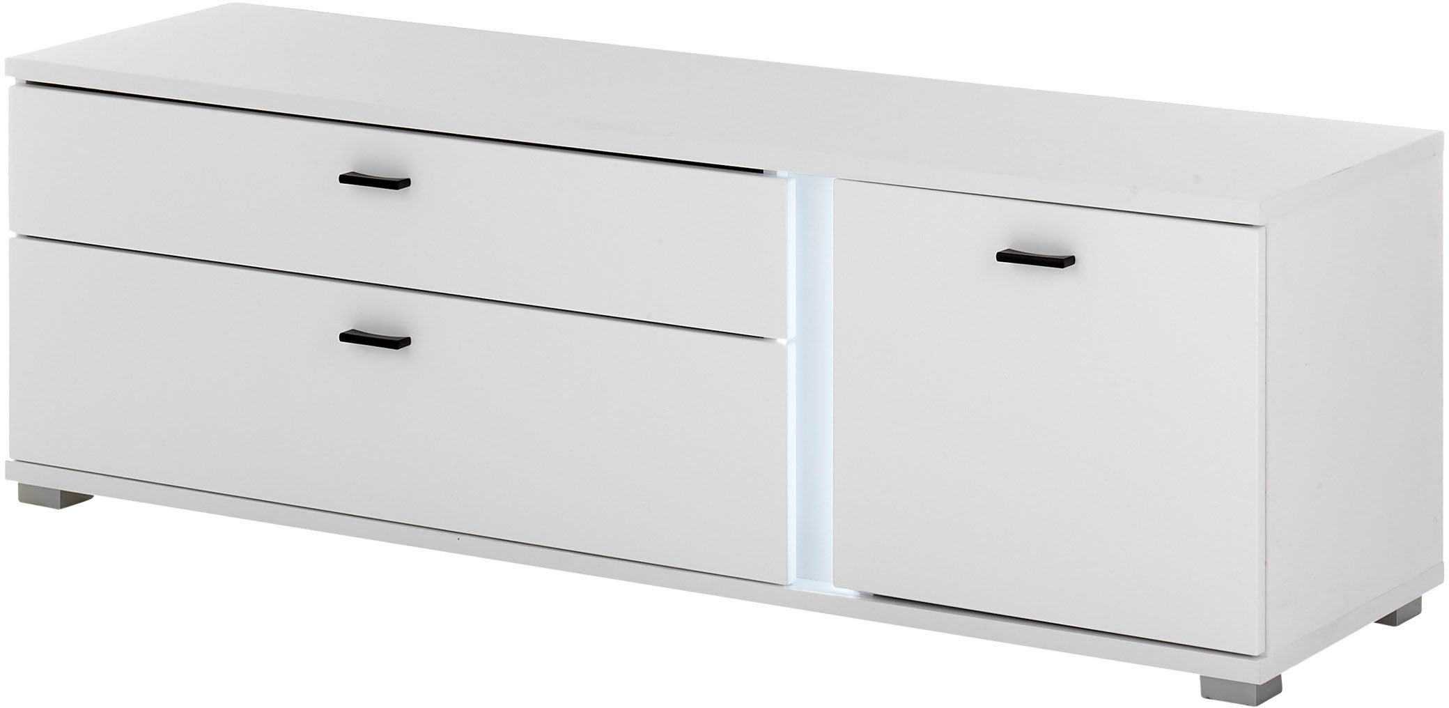 INOSIGN Lowboard »LONG ISLAND«, (1 St.), in moderner Trendfarbe,inklusive senkrechter Beleuchtung,Breite 150 cm