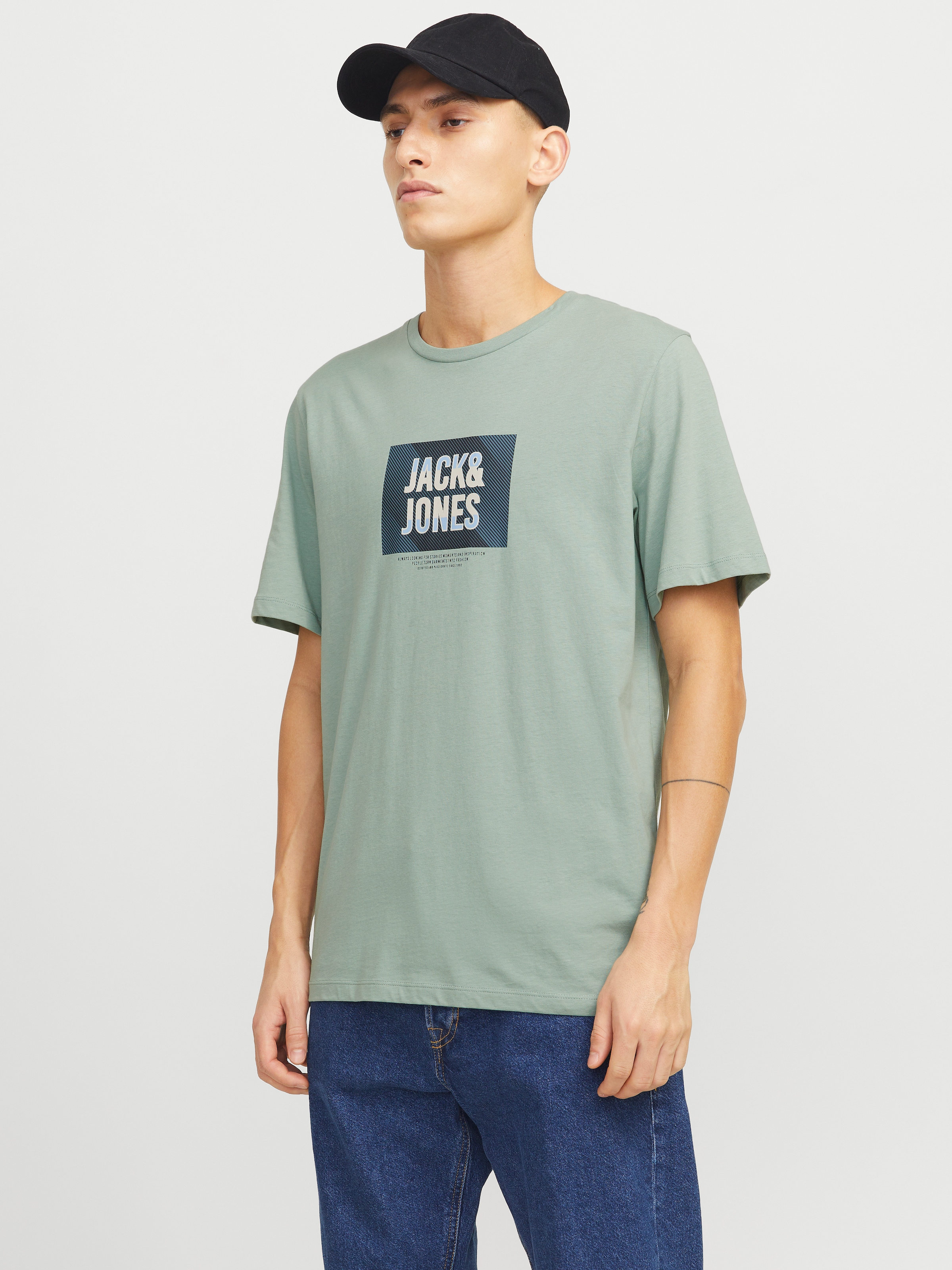 Jack & Jones Print-Shirt "JJHUDSON – Print-Shirt mit Rundhals und Loose Fit günstig online kaufen