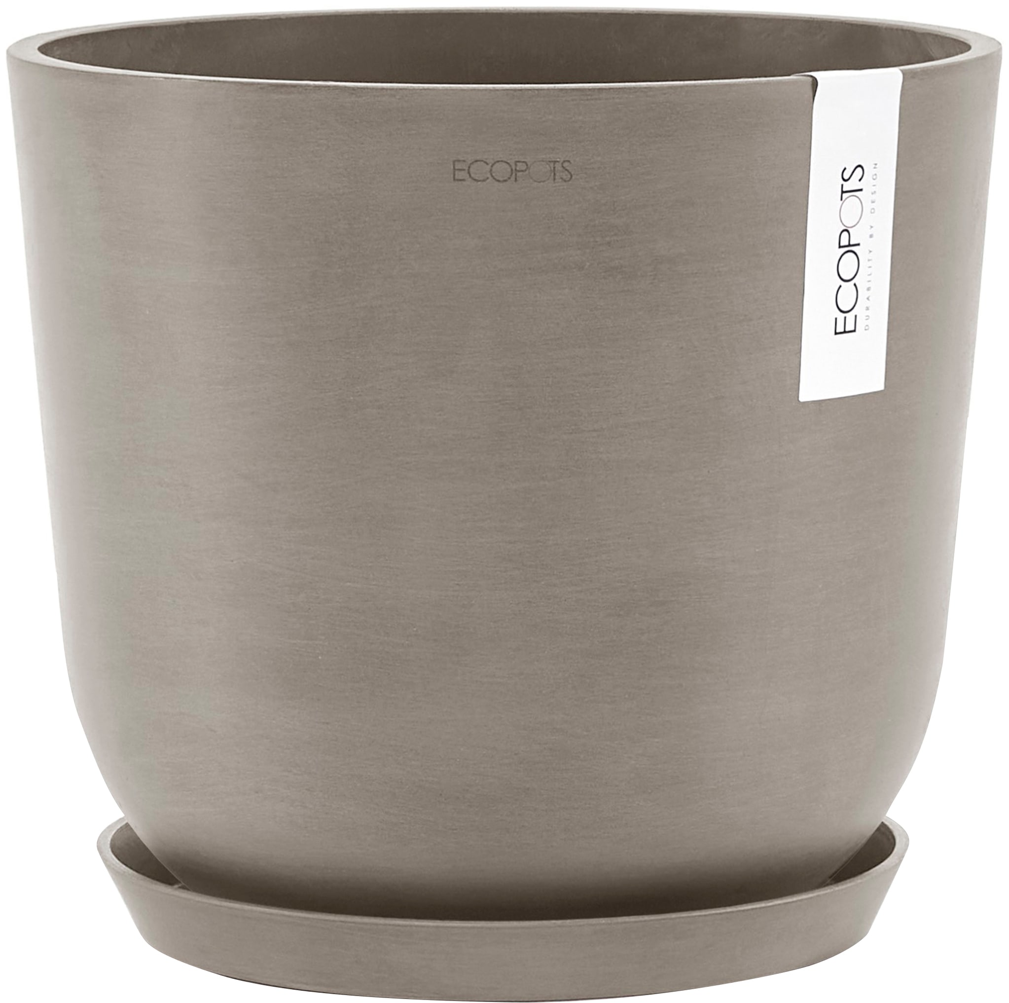 ECOPOTS Blumentopf "Oslo 25 Taupe", für innen und außen: frostsicher, bruchsicher und lichtbeständig