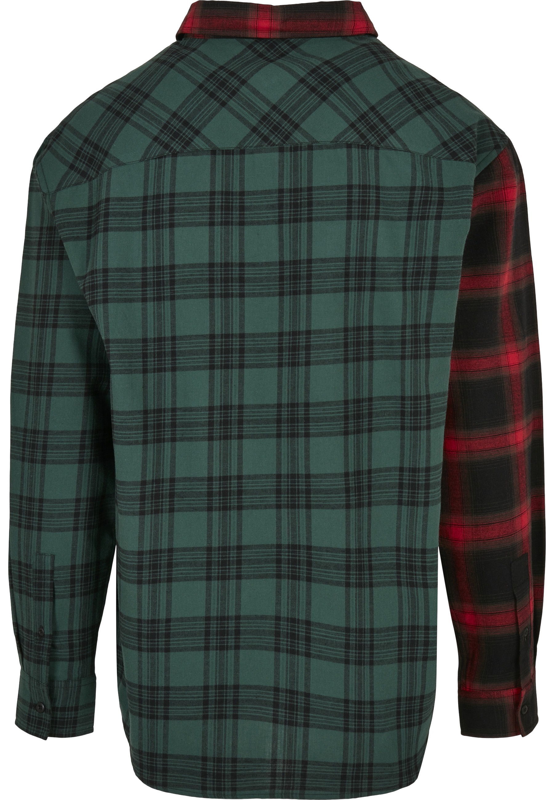 URBAN CLASSICS Langarm-Poloshirt »Urban Classics Herren Oversized Mix Check Shirt« 1 Stk.