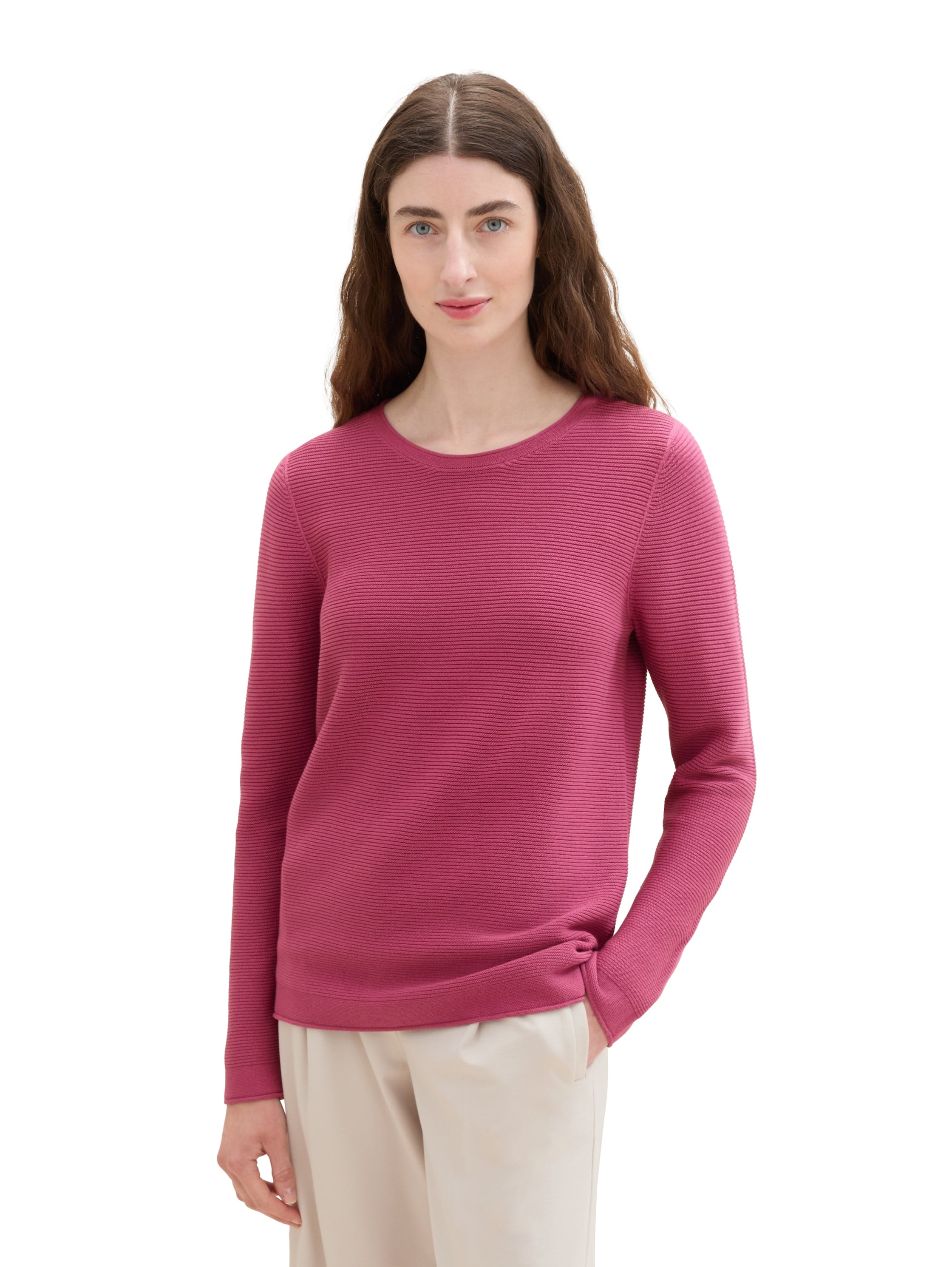 TOM TAILOR Strickpullover, in Streifen Stuktur