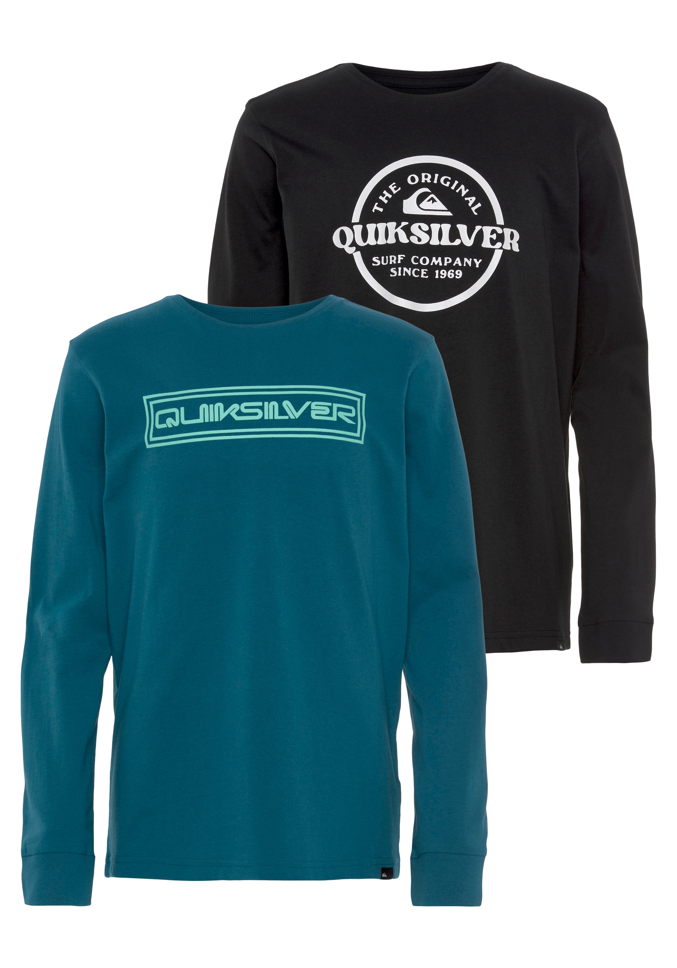 Quiksilver Langarmshirt "Jungen Doppelpack mit Logodruck"