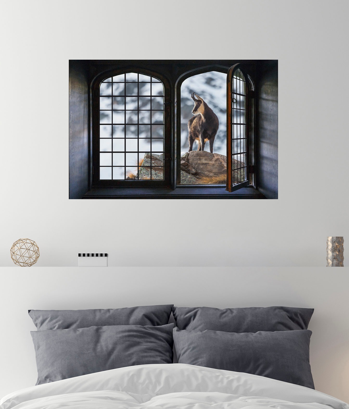 queence Wandsticker »Berge«, Wandsticker, Wandbild, selbstklebend, 3D, Fenster